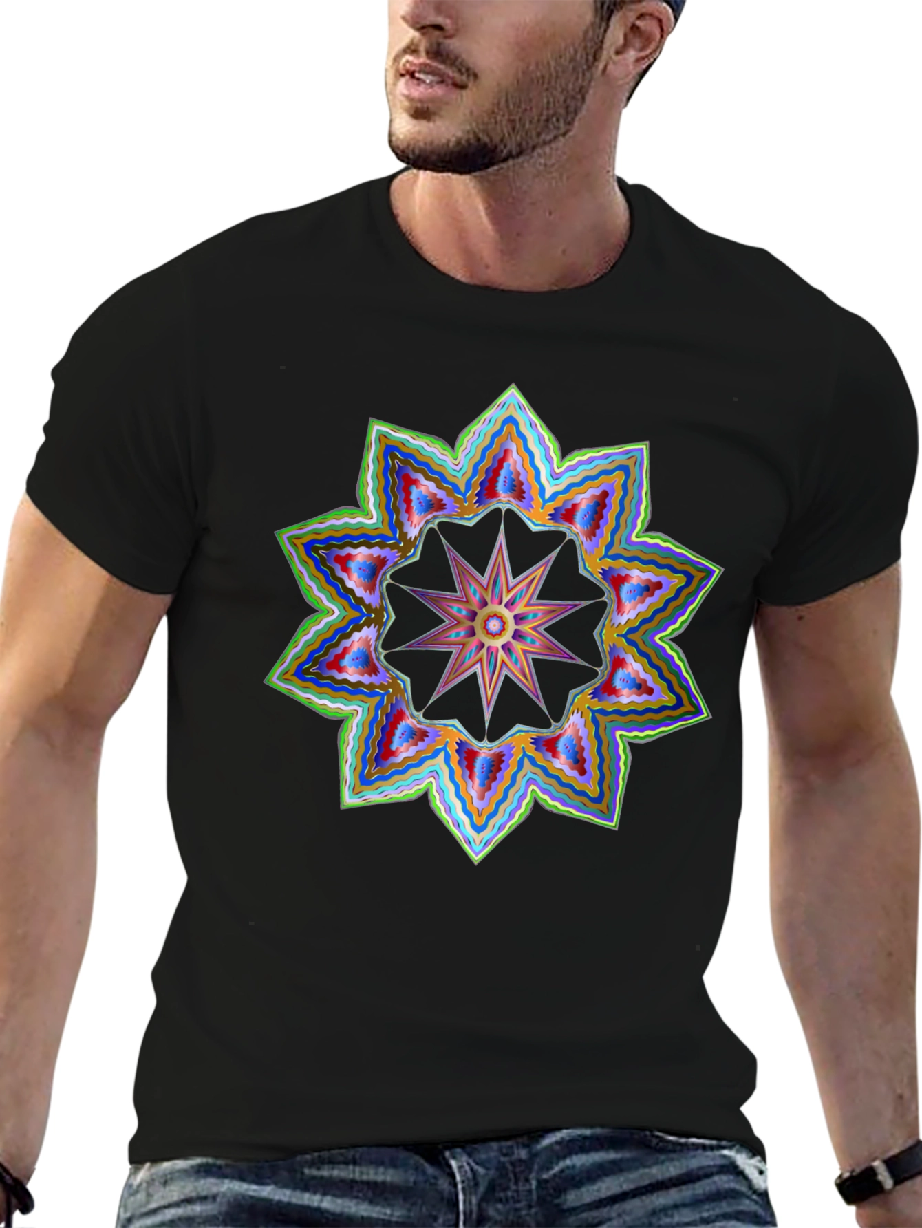 Geometric Starburst Graphic Tee
