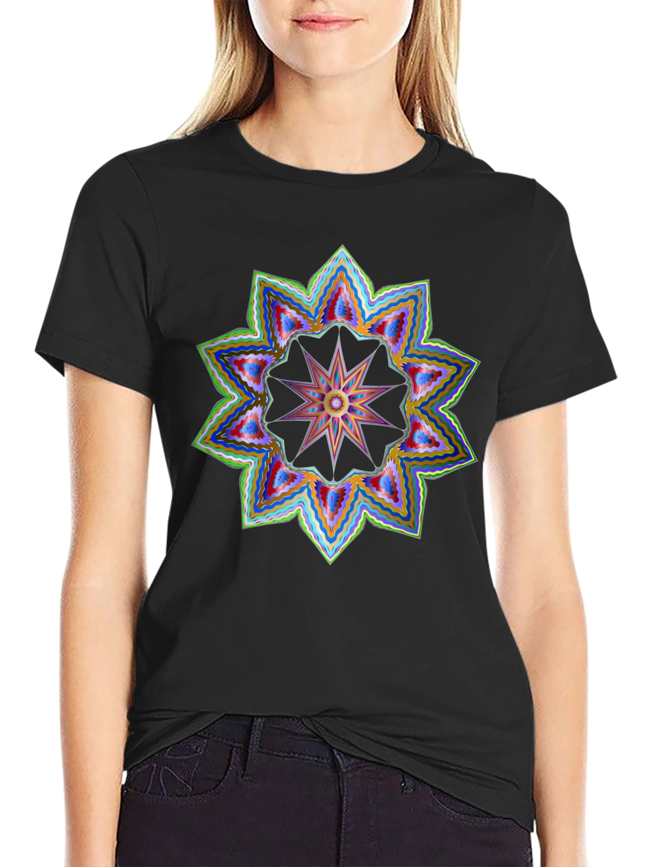 Geometric Starburst Graphic Tee