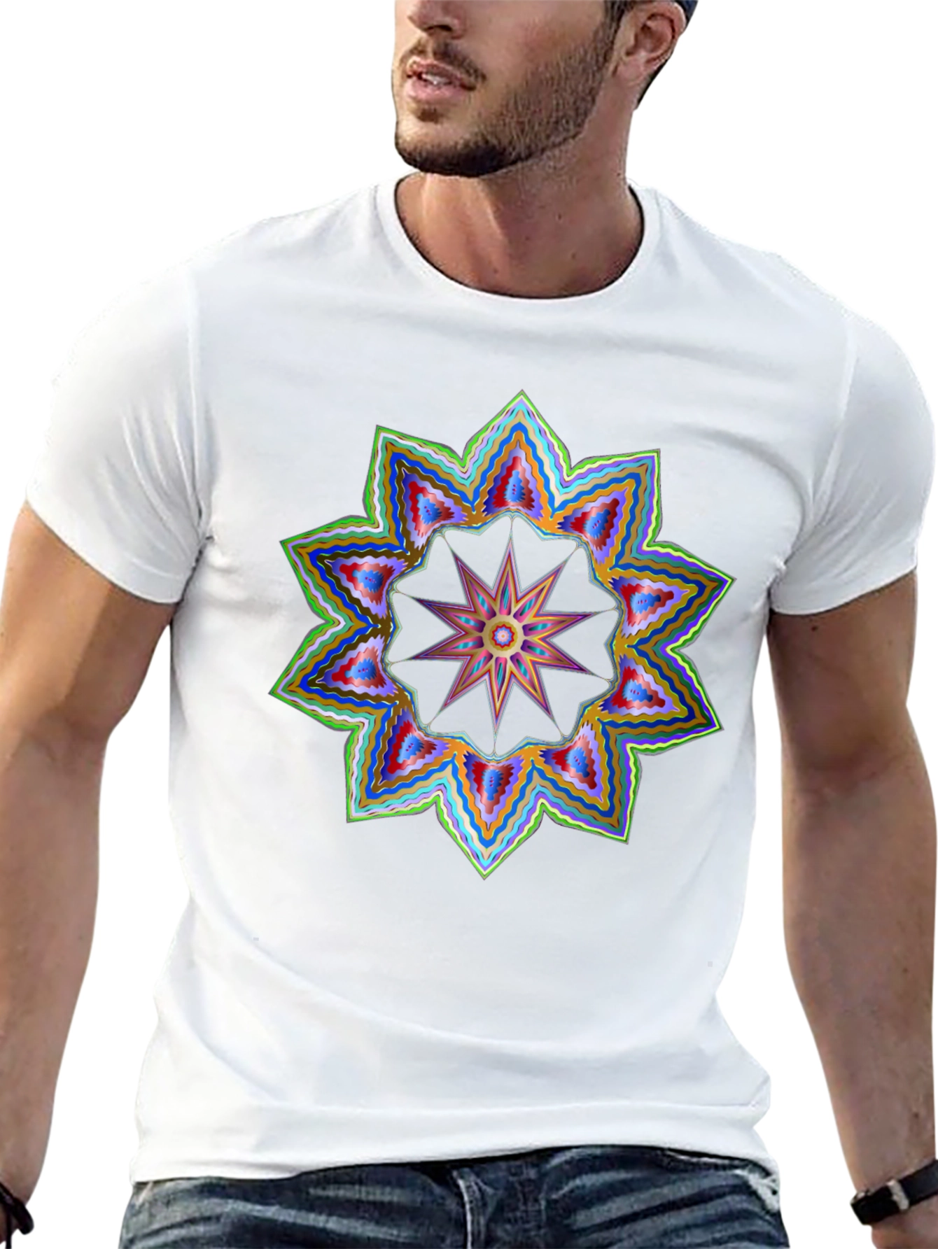 Geometric Starburst Graphic Tee
