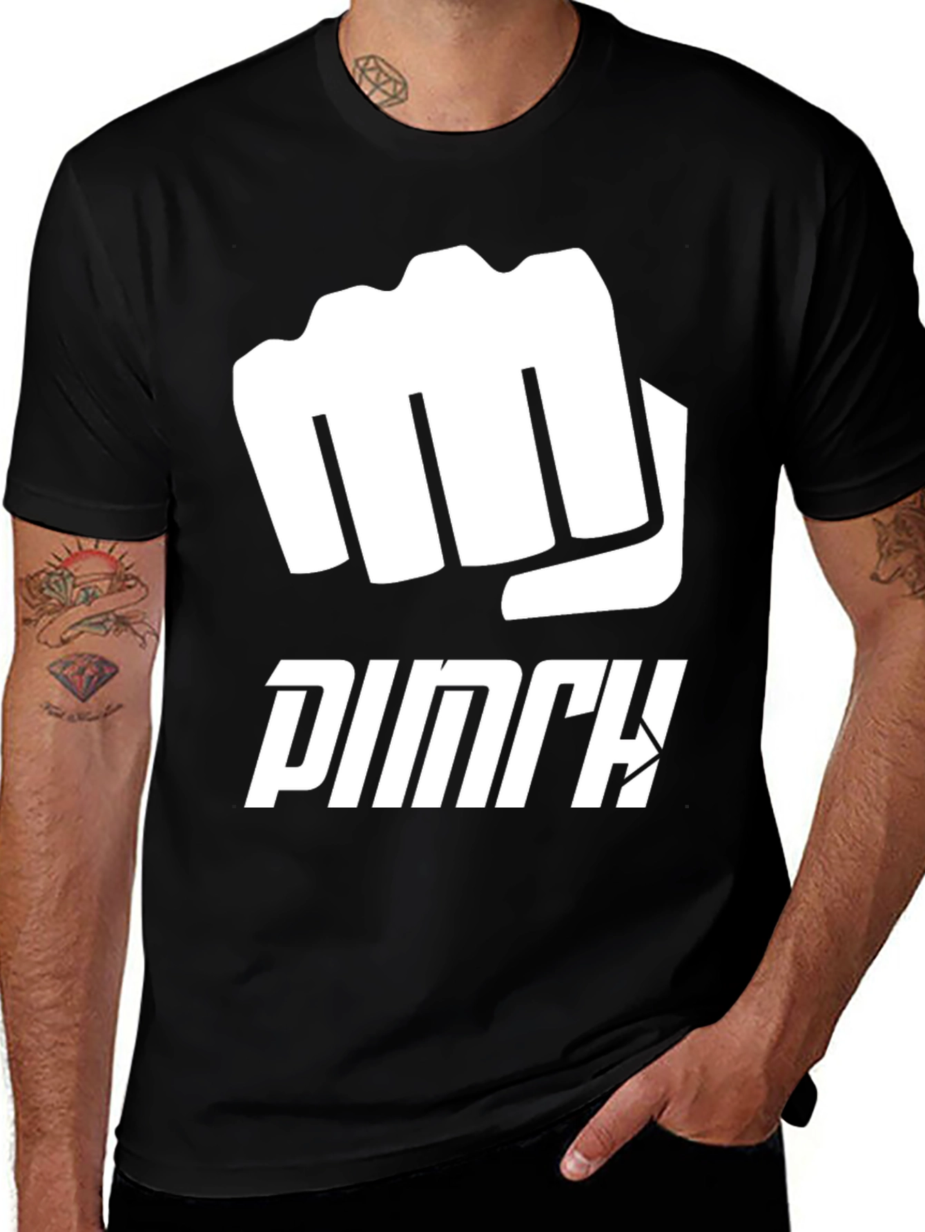 PUNCH Graphic Tee - Black Cotton Casual Shirt
