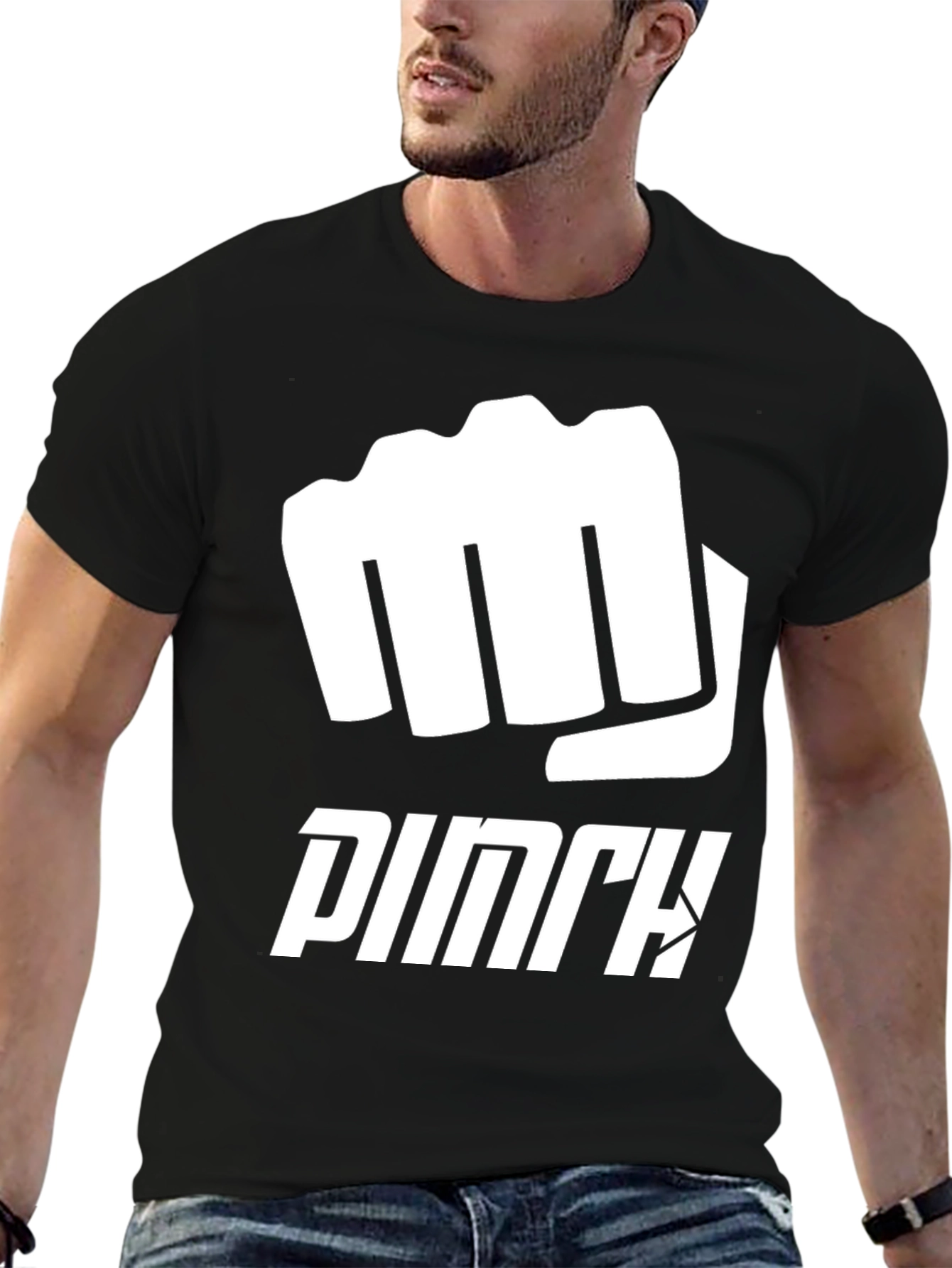 PUNCH Graphic Tee - Black Cotton Casual Shirt