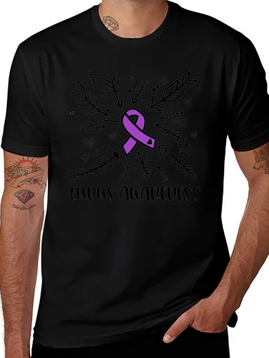 Lupus Awareness Ribbon Graphic Tee - Support the Cause