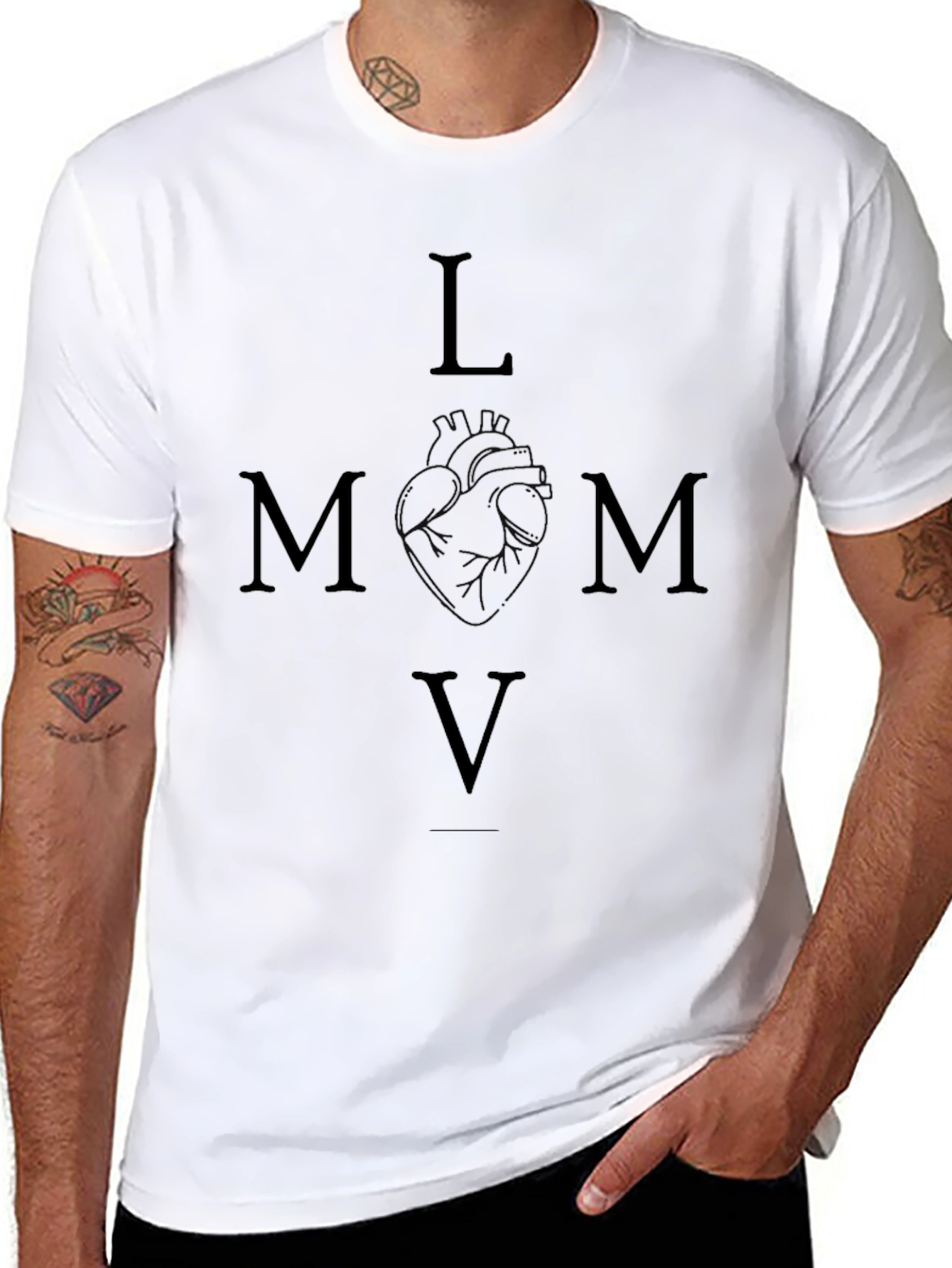 LVMV Heart Graphic Black T-Shirt