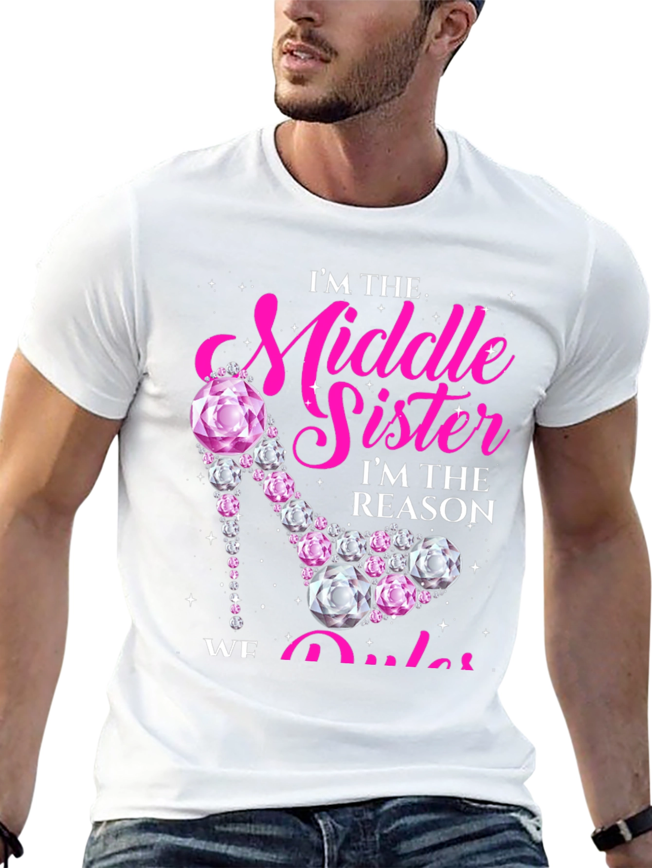 Middle Sister Rhinestone Heel T-Shirt