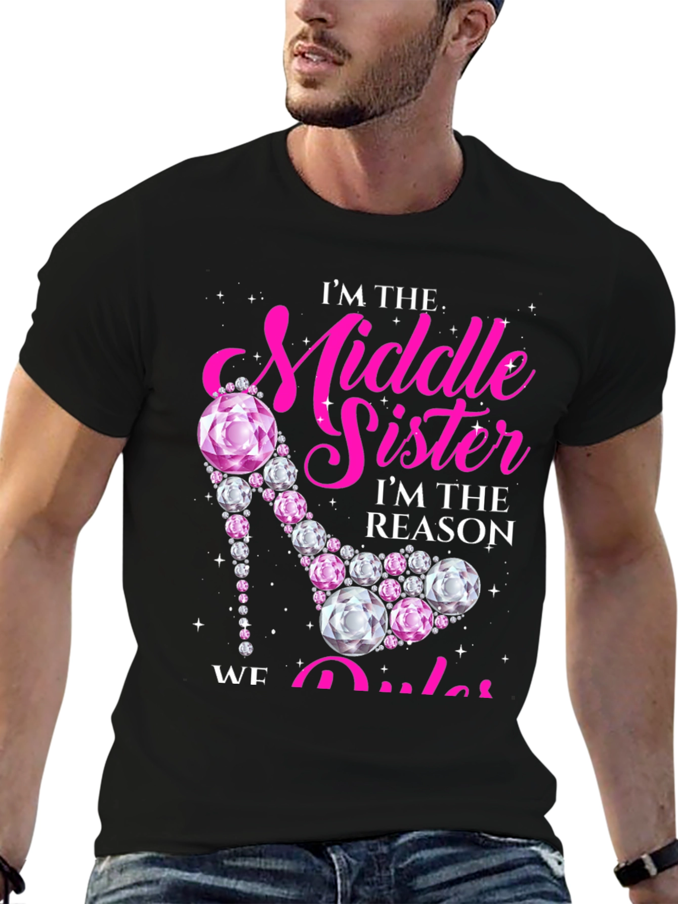 Middle Sister Rhinestone Heel T-Shirt