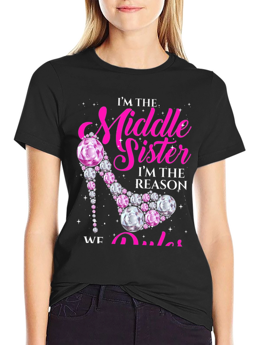 Middle Sister Rhinestone Heel T-Shirt
