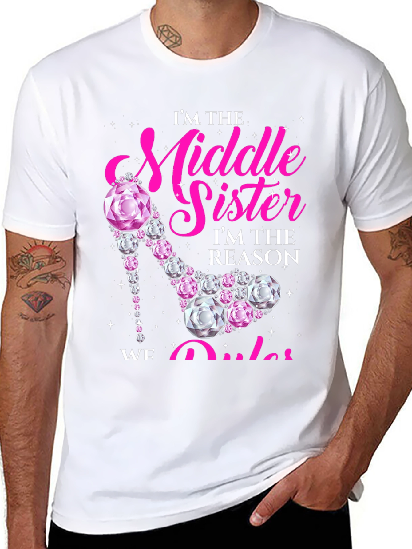 Middle Sister Rhinestone Heel T-Shirt