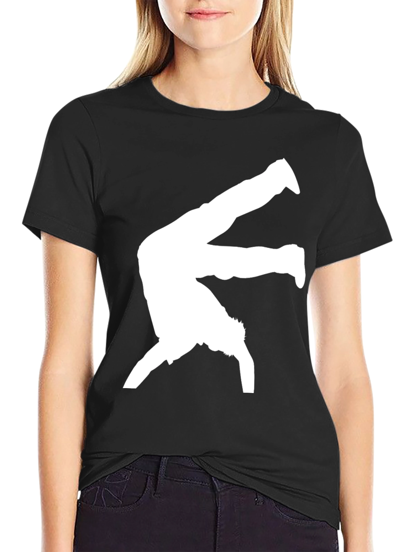 Mens Black T-Shirt - Handstand Graphic Tee