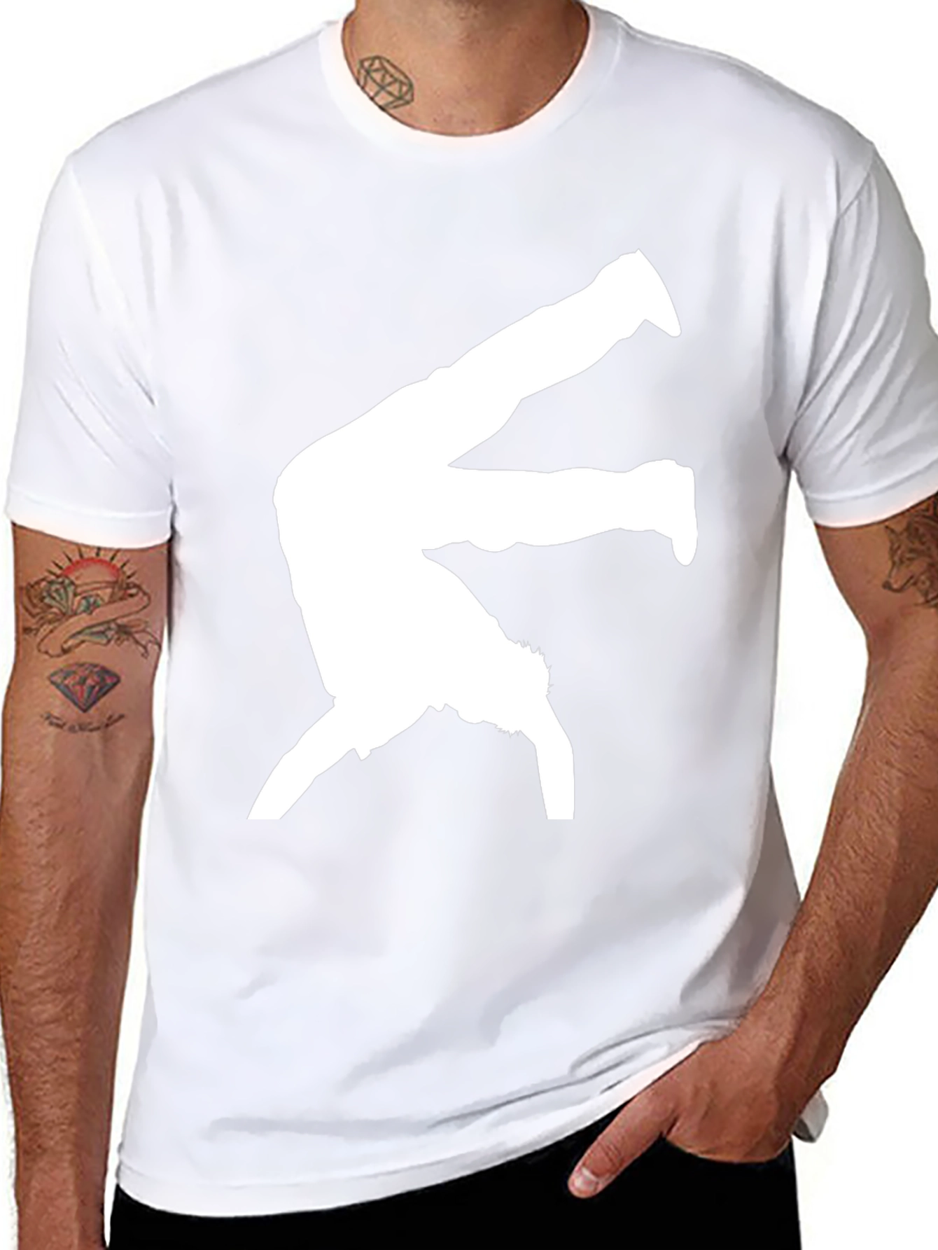 Mens Black T-Shirt - Handstand Graphic Tee