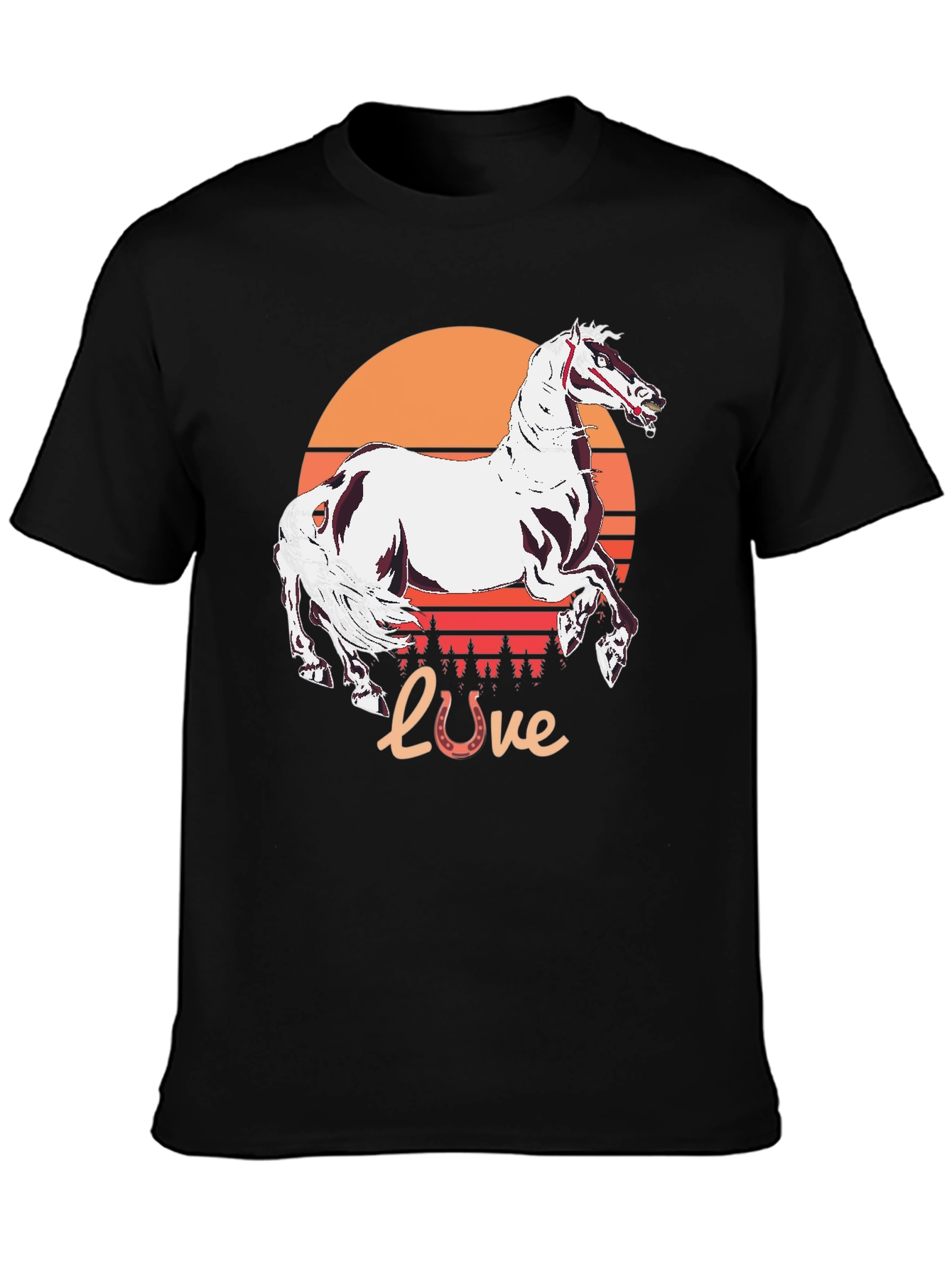 Horse Love Sunset Graphic Tee