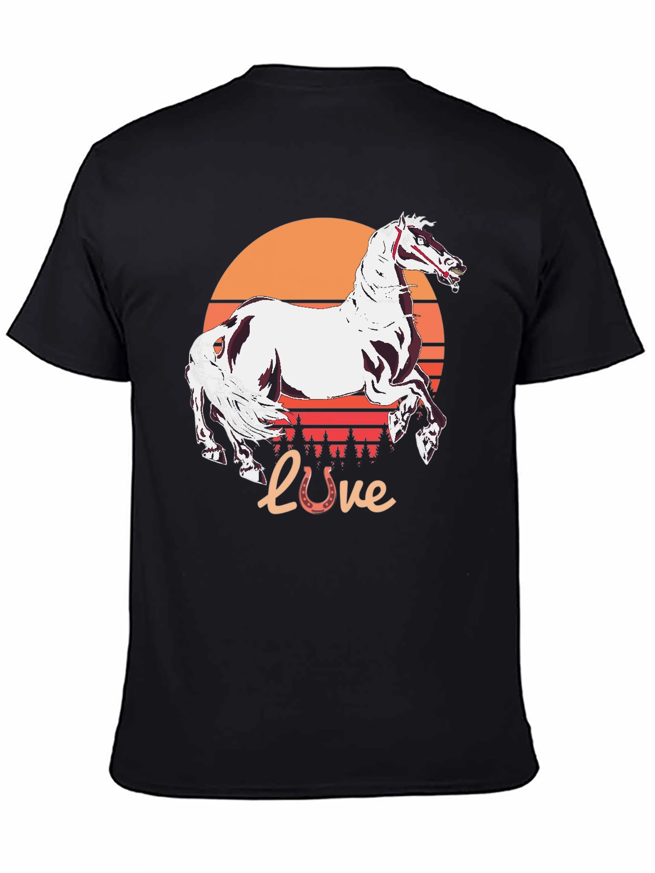 Horse Love Sunset Graphic Tee