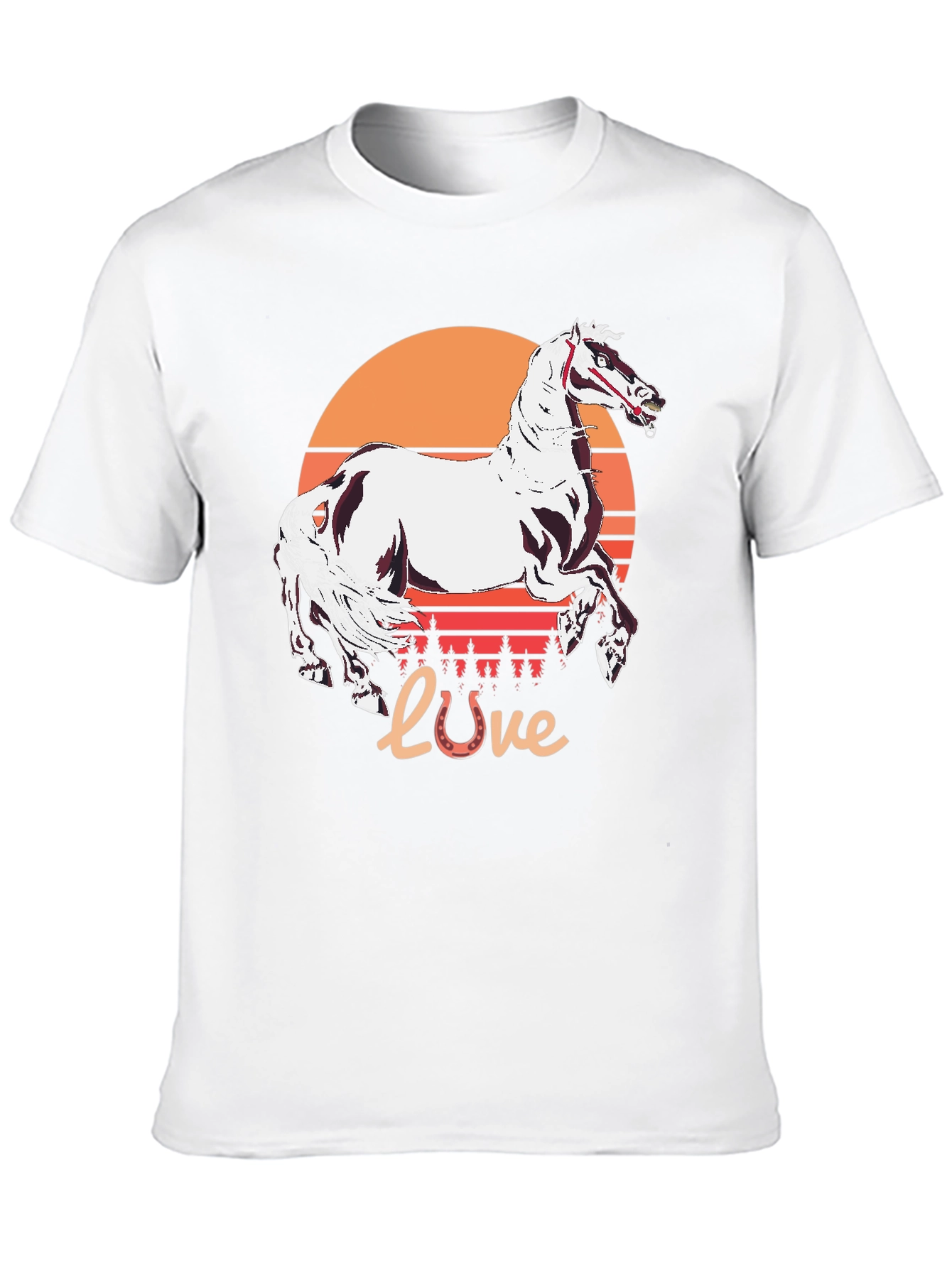 Horse Love Sunset Graphic Tee