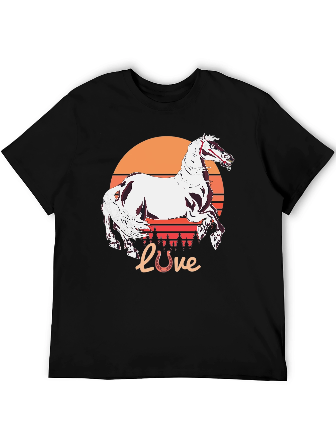 Horse Love Sunset Graphic Tee