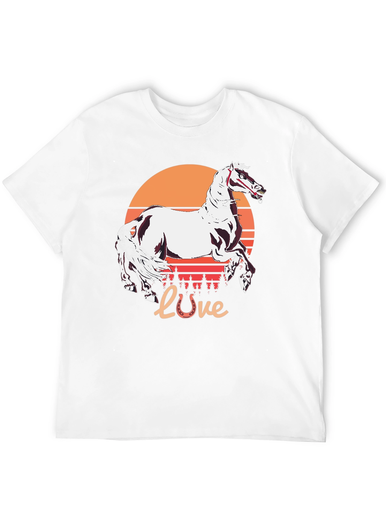 Horse Love Sunset Graphic Tee