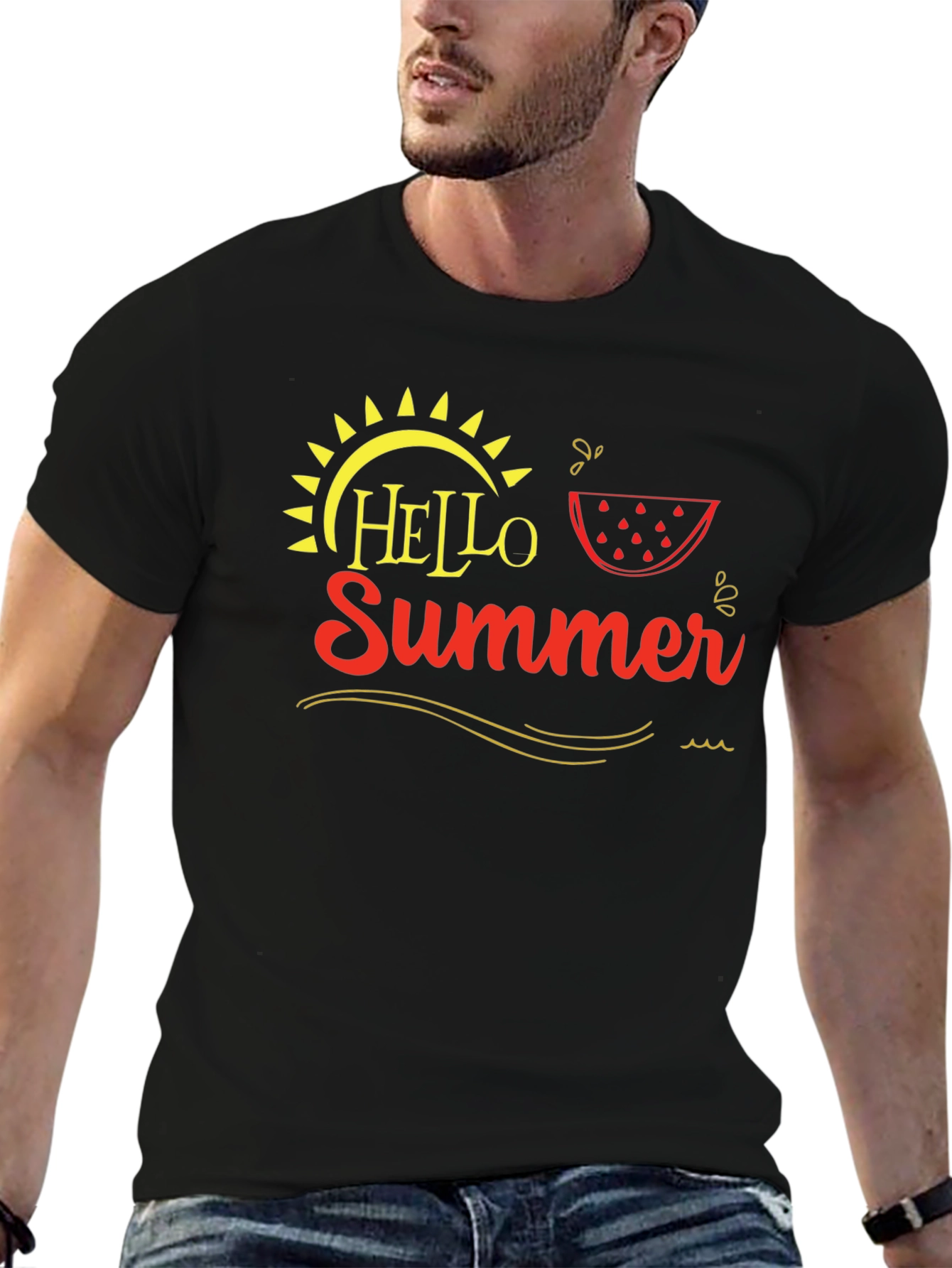 Hello Summer Graphic Tee - Black