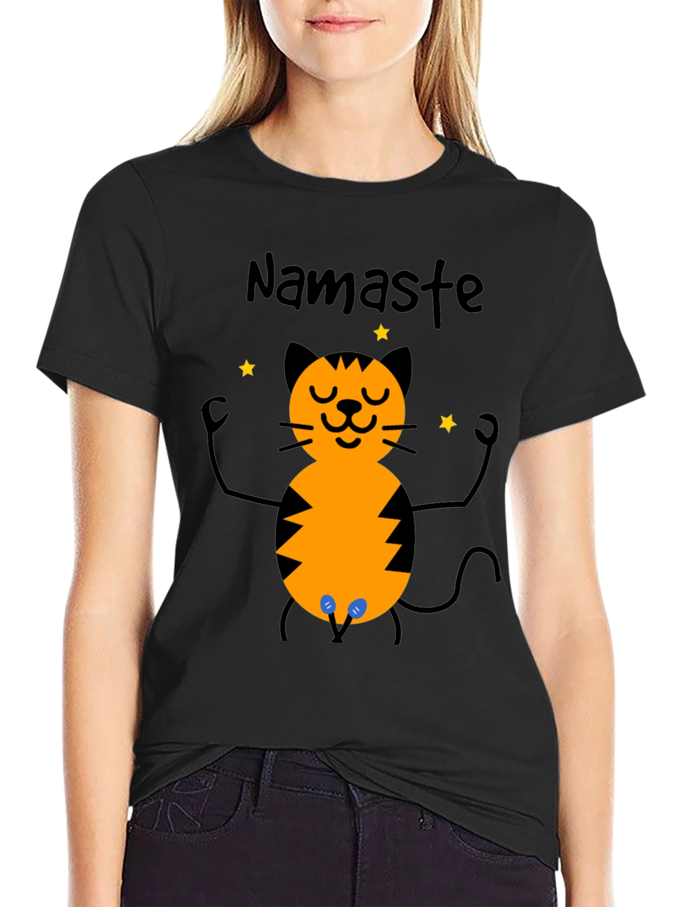 Namaste Cat T-Shirt - Funny Yoga Meditation Tee