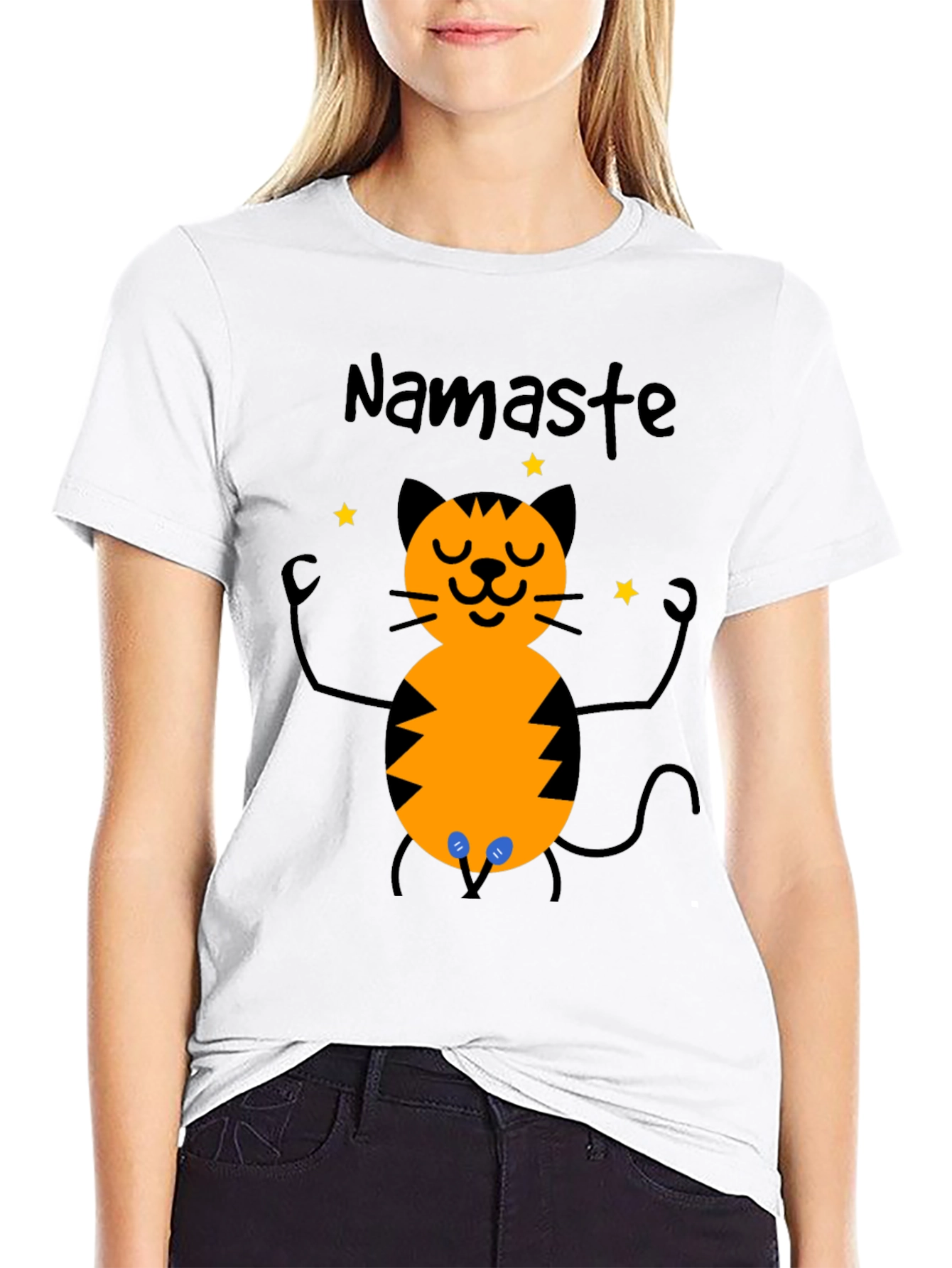 Namaste Cat T-Shirt - Funny Yoga Meditation Tee