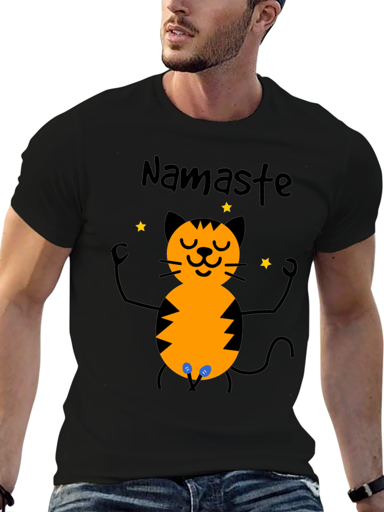 Namaste Cat T-Shirt - Funny Yoga Meditation Tee