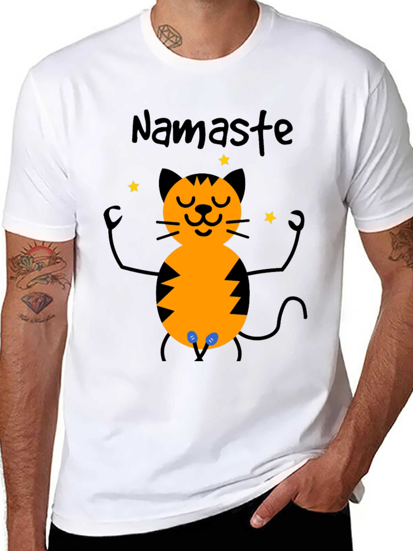 Namaste Cat T-Shirt - Funny Yoga Meditation Tee