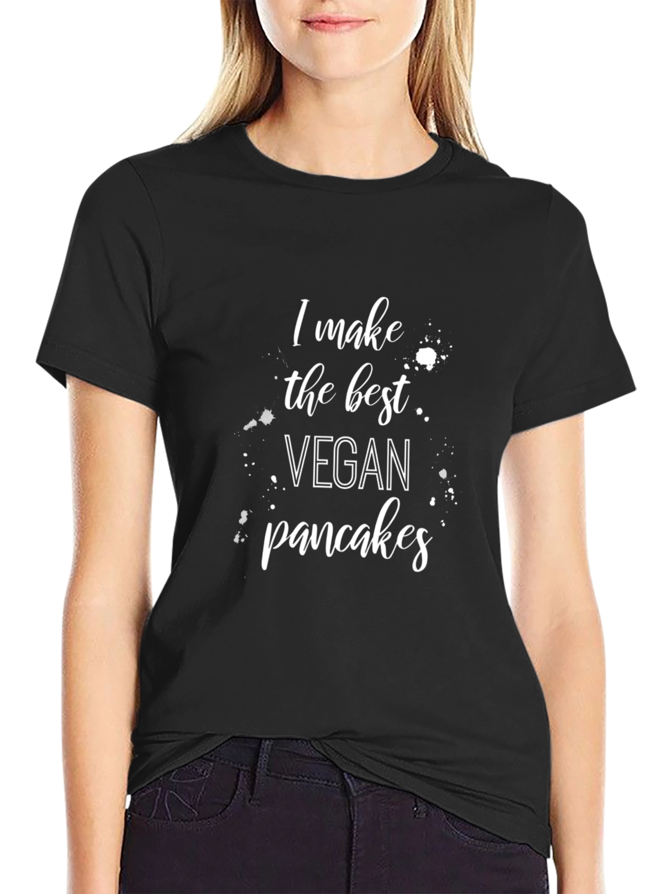 Vegan Pancake Lover T-Shirt - Black Cotton Tee