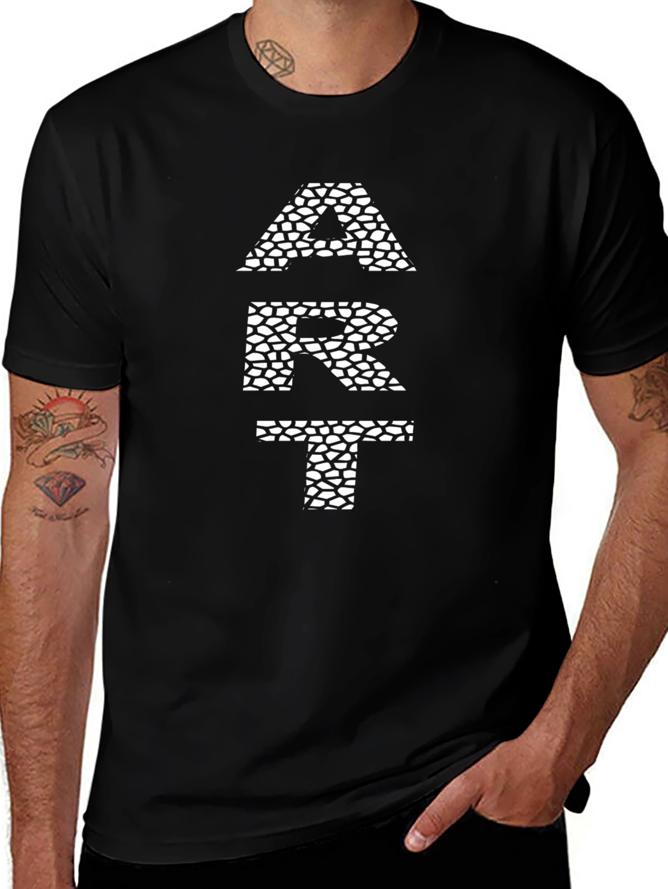 Modern ART Graphic Print Black T-Shirt