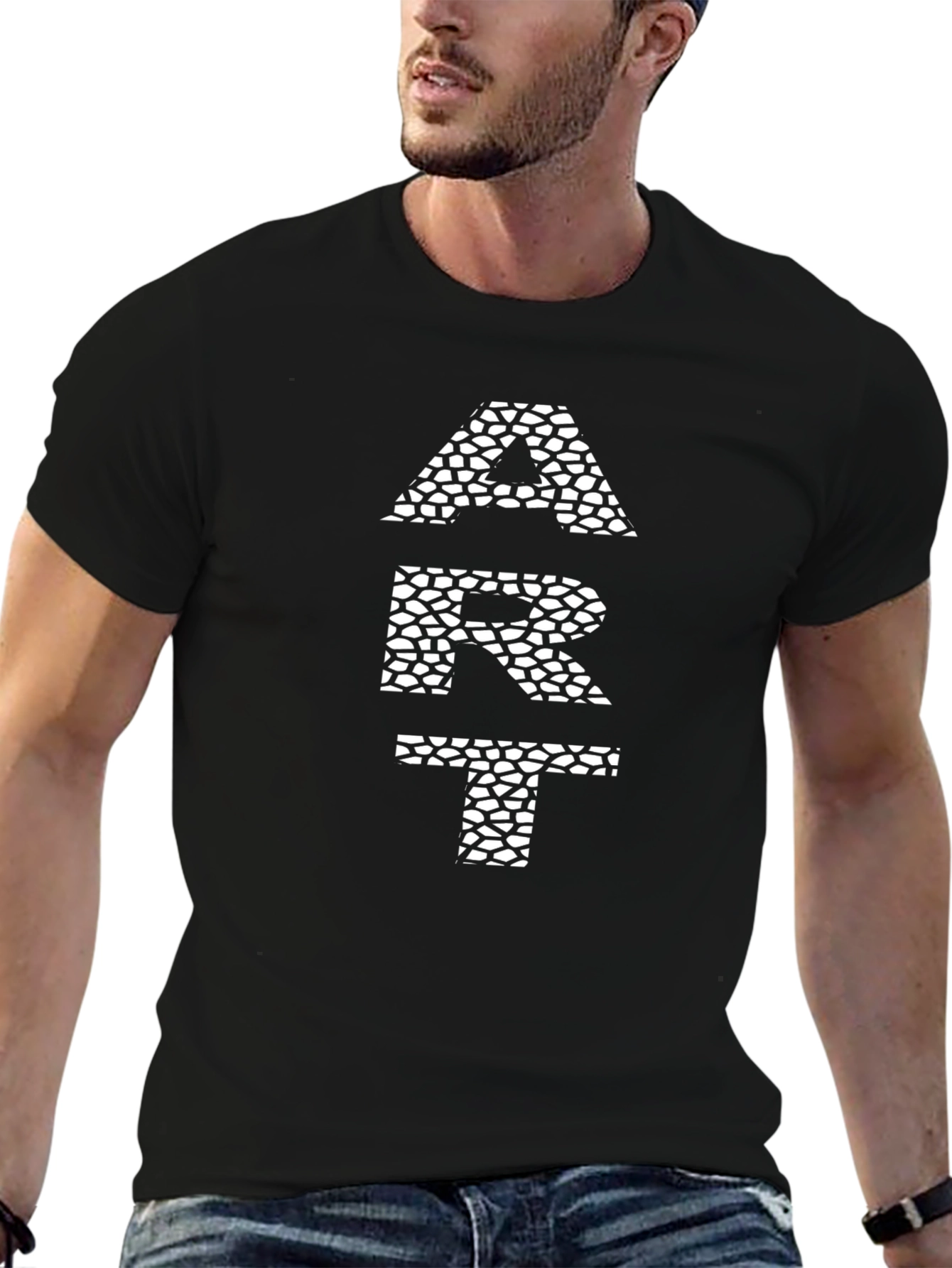 Modern ART Graphic Print Black T-Shirt