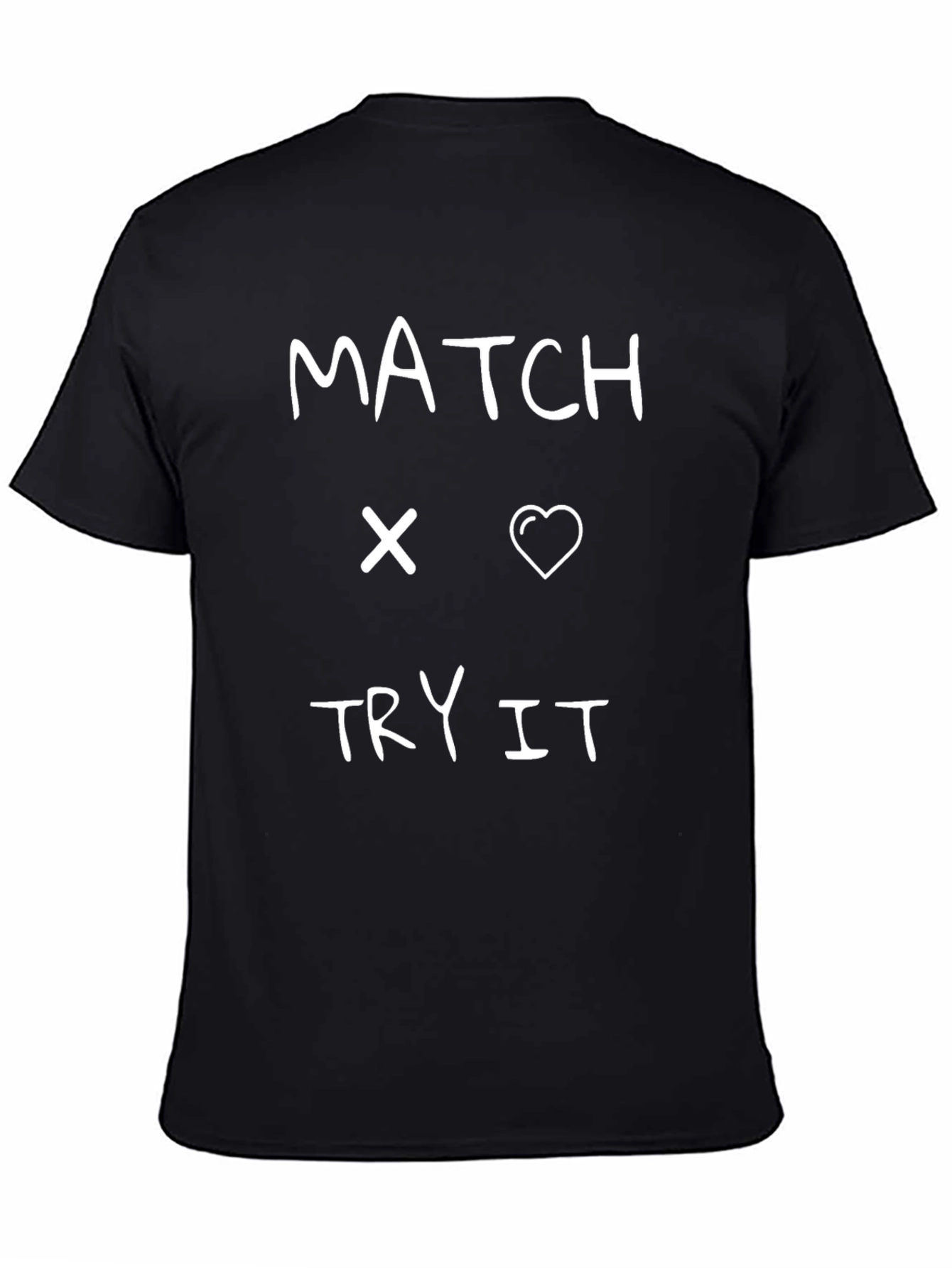 Match x Heart Try It Black T-Shirt