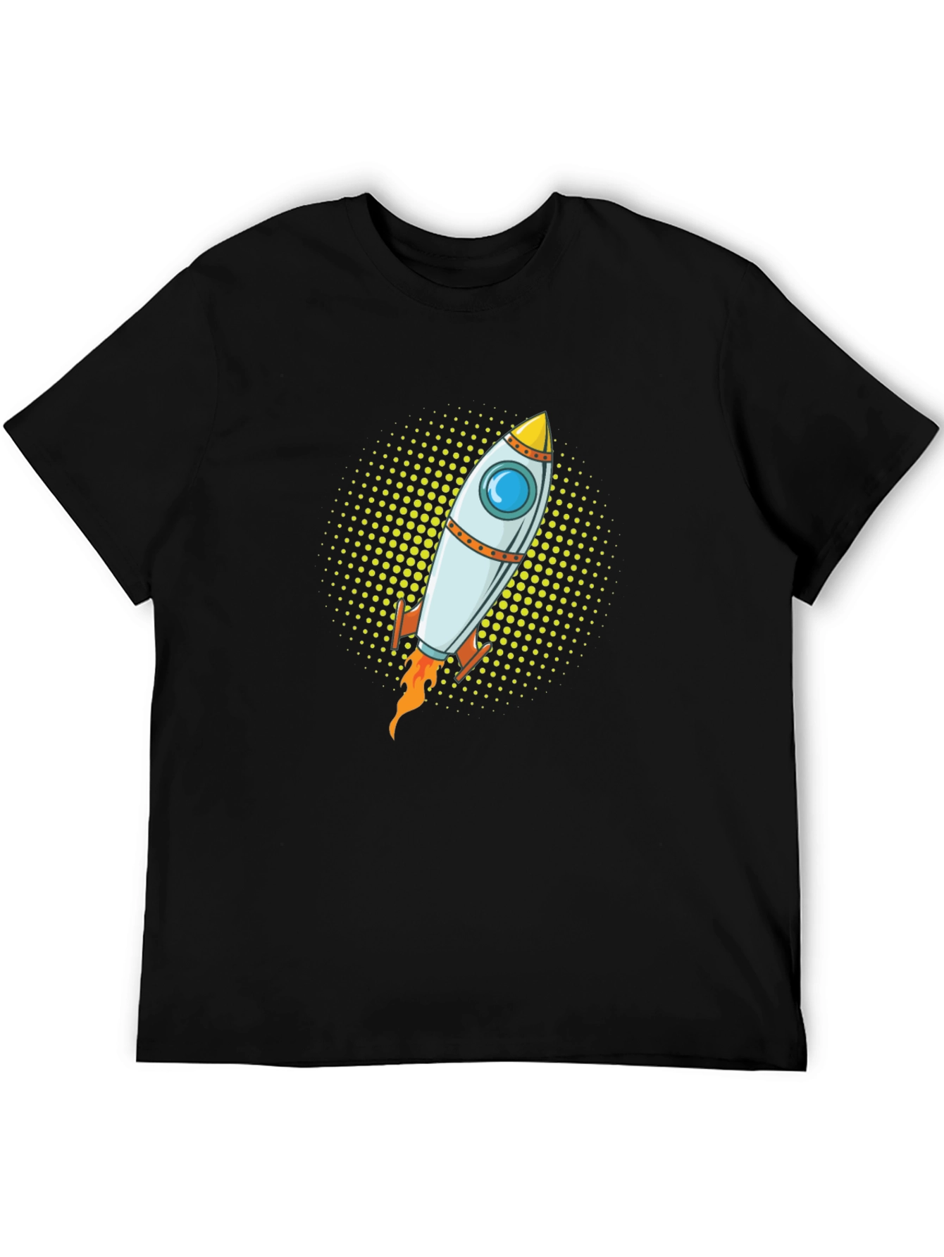 Rocket Graphic Tee - Black Cotton T-Shirt