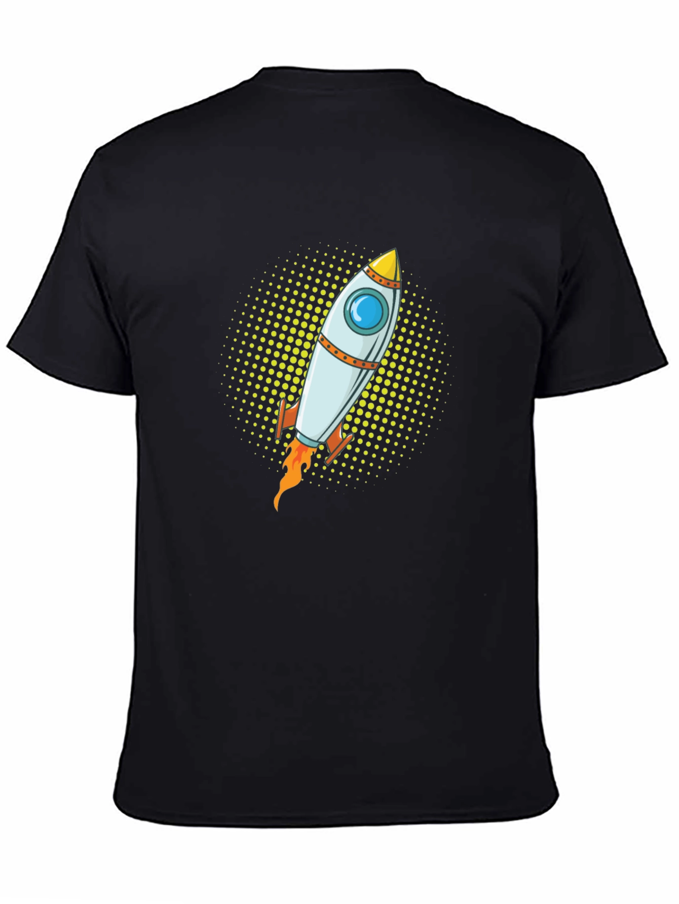 Rocket Graphic Tee - Black Cotton T-Shirt