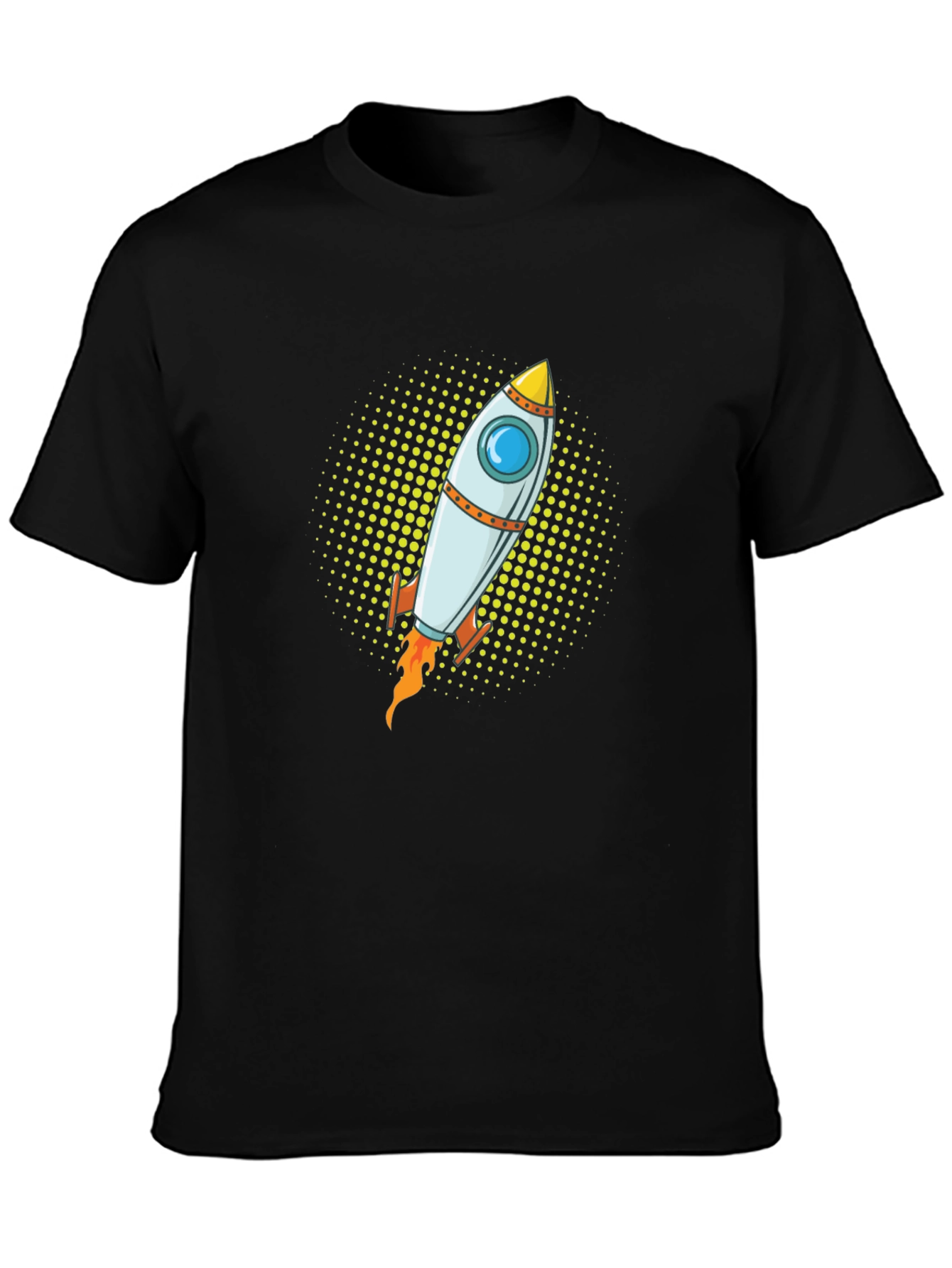 Rocket Graphic Tee - Black Cotton T-Shirt