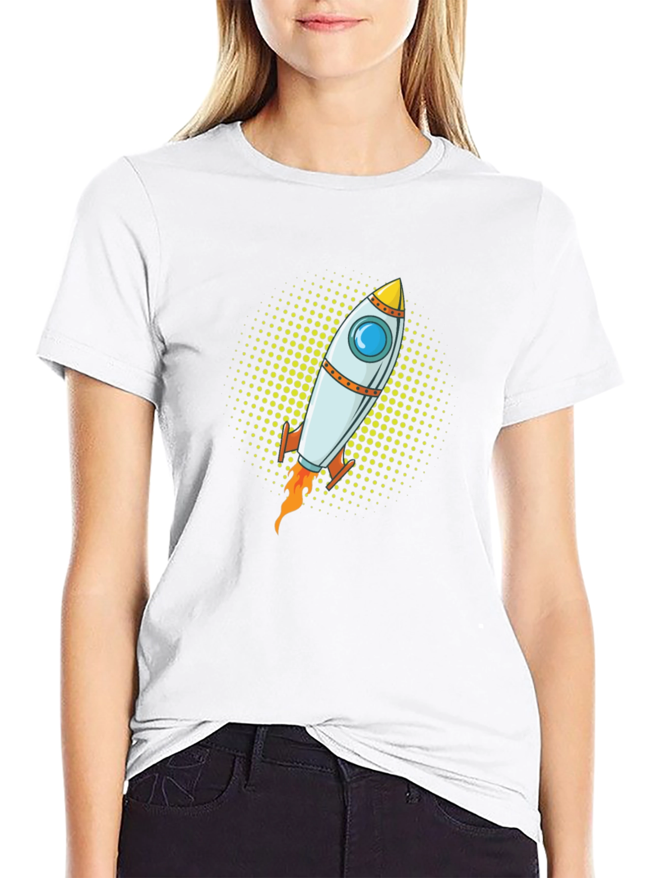 Rocket Graphic Tee - Black Cotton T-Shirt