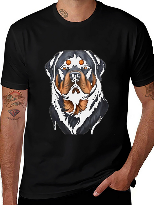 Rottweiler Graphic T-Shirt - Black Cotton Tee