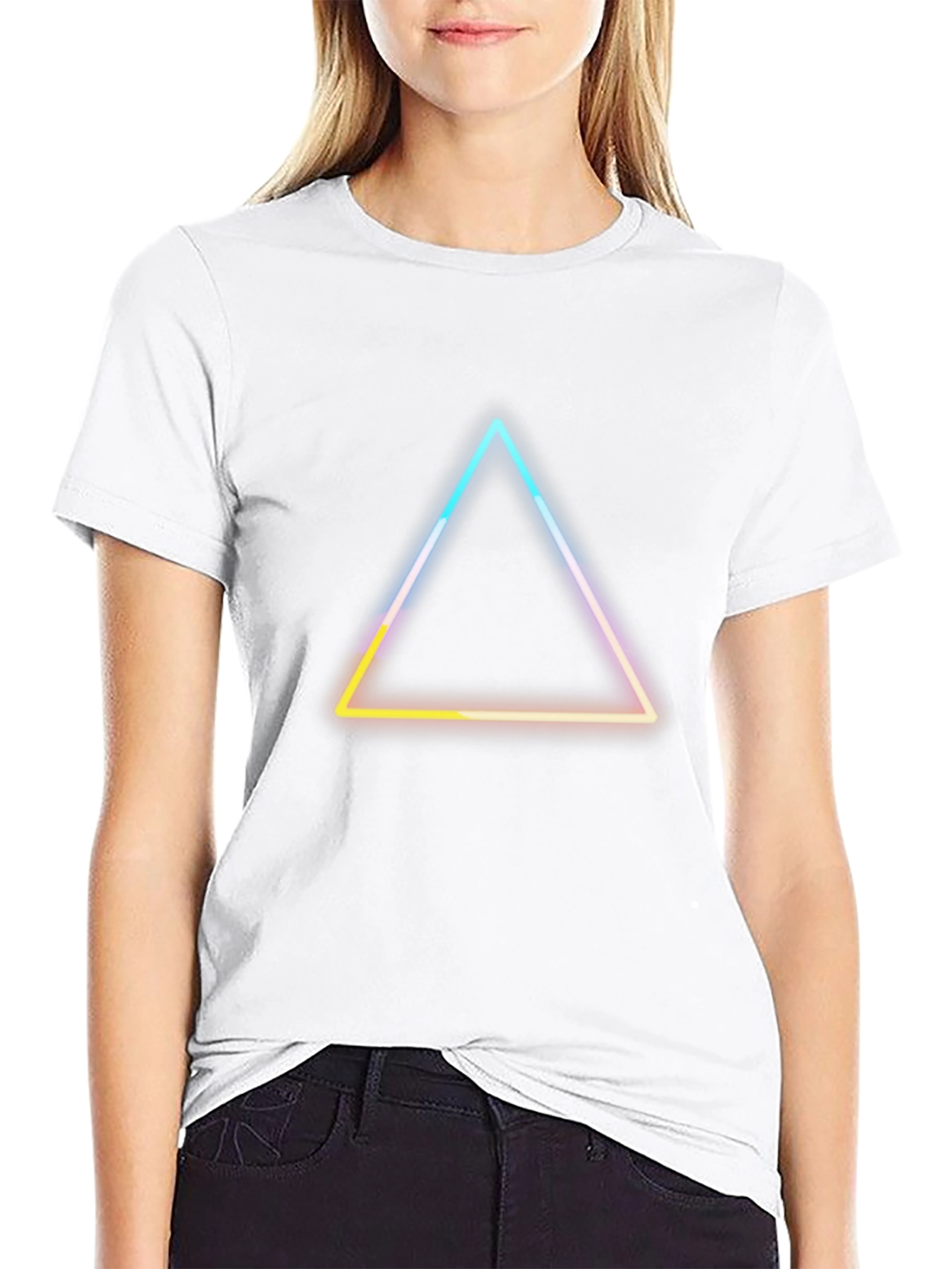 Neon Triangle Graphic Tee - Modern Style
