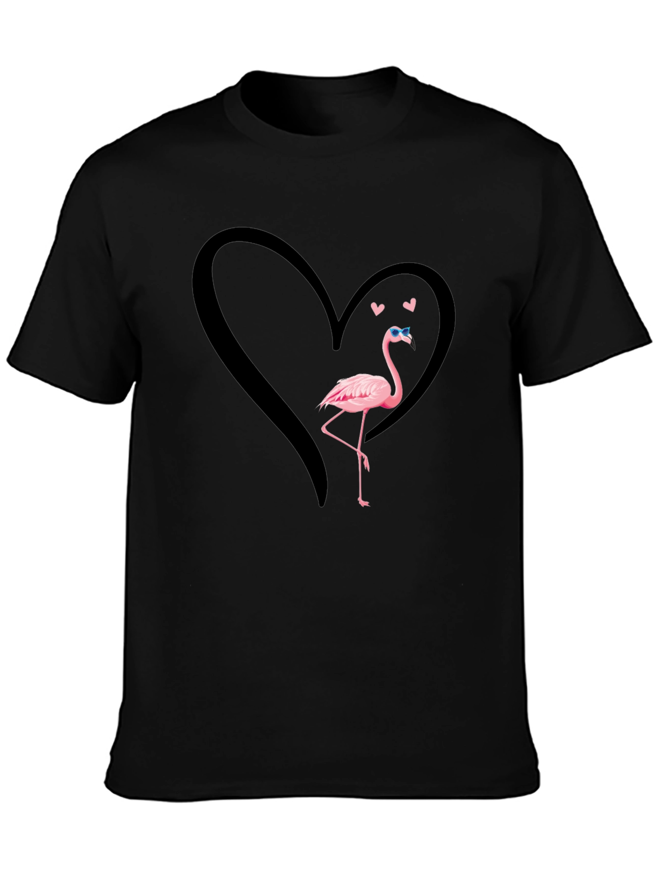 Flamingo Heart T-Shirt - Cool Graphic Tee