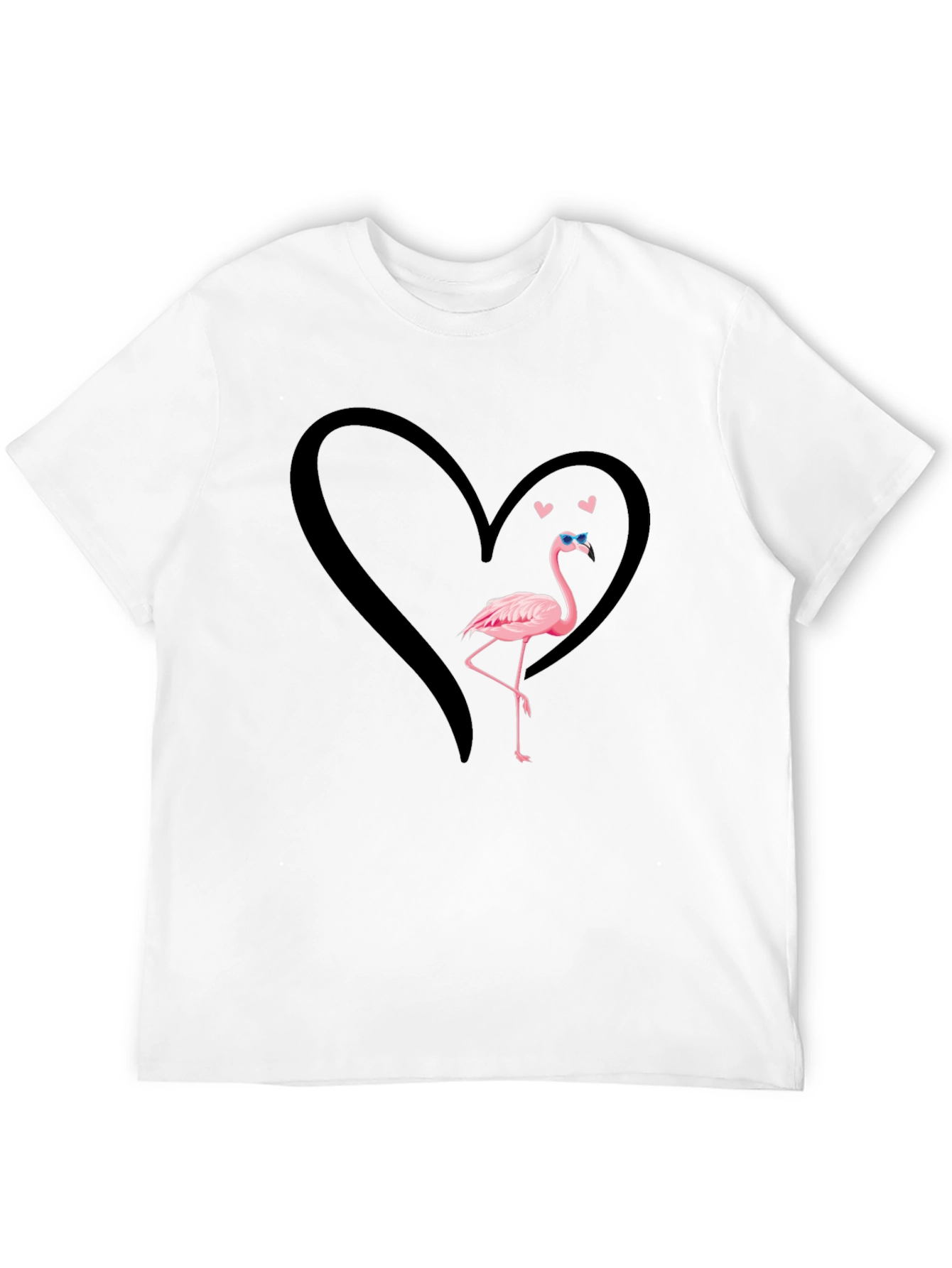 Flamingo Heart T-Shirt - Cool Graphic Tee