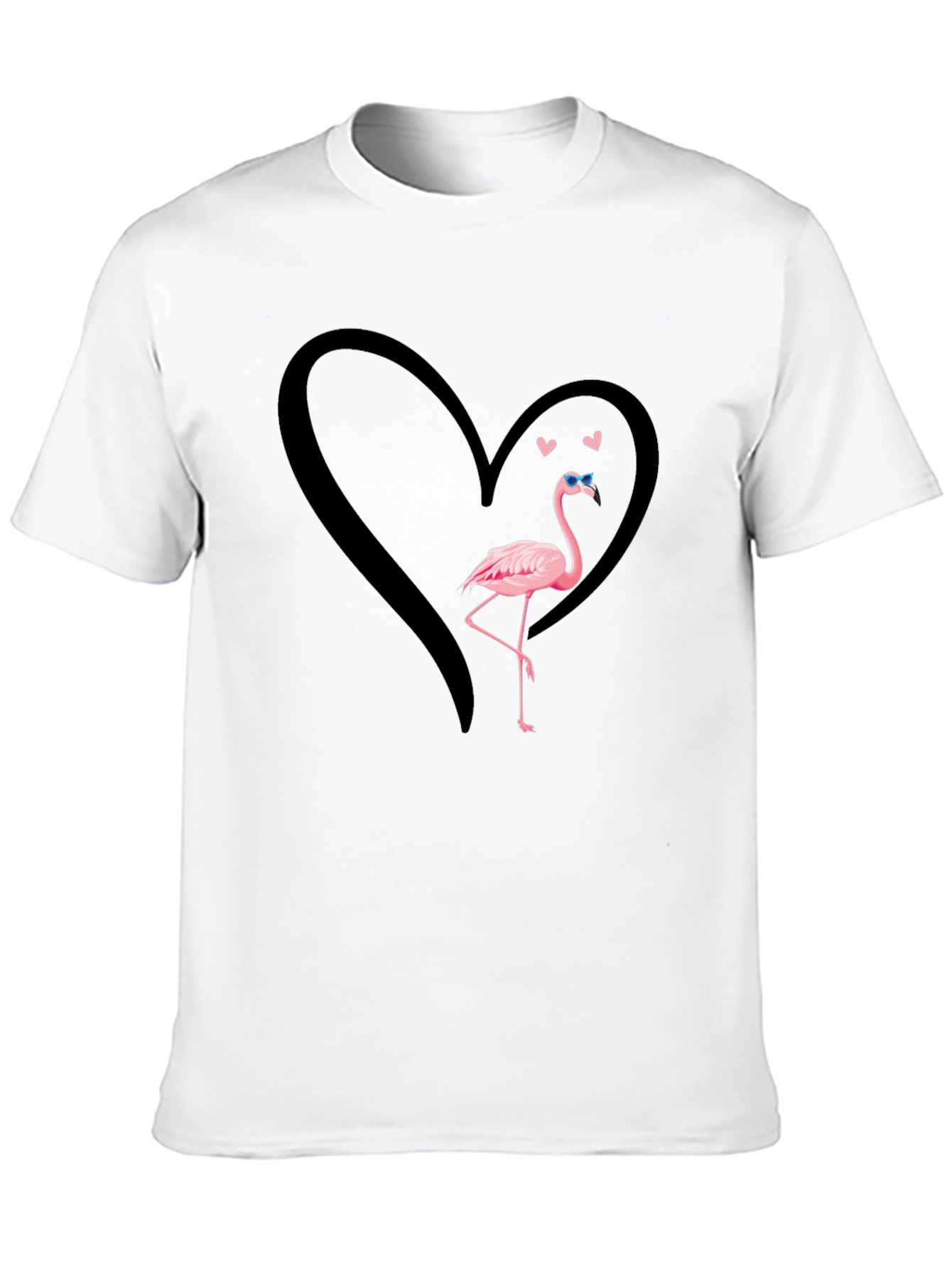 Flamingo Heart T-Shirt - Cool Graphic Tee
