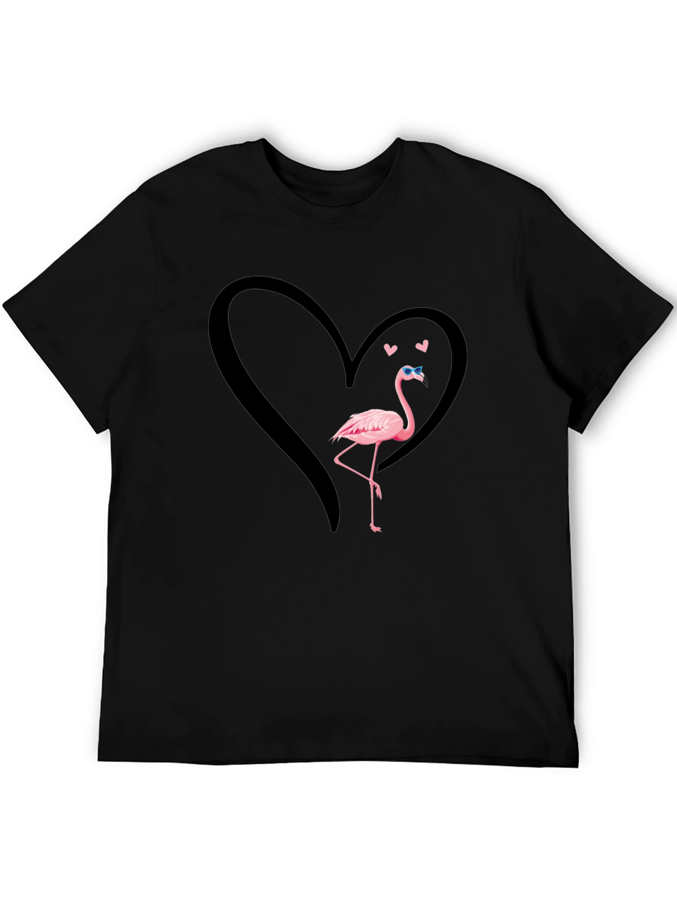 Flamingo Heart T-Shirt - Cool Graphic Tee