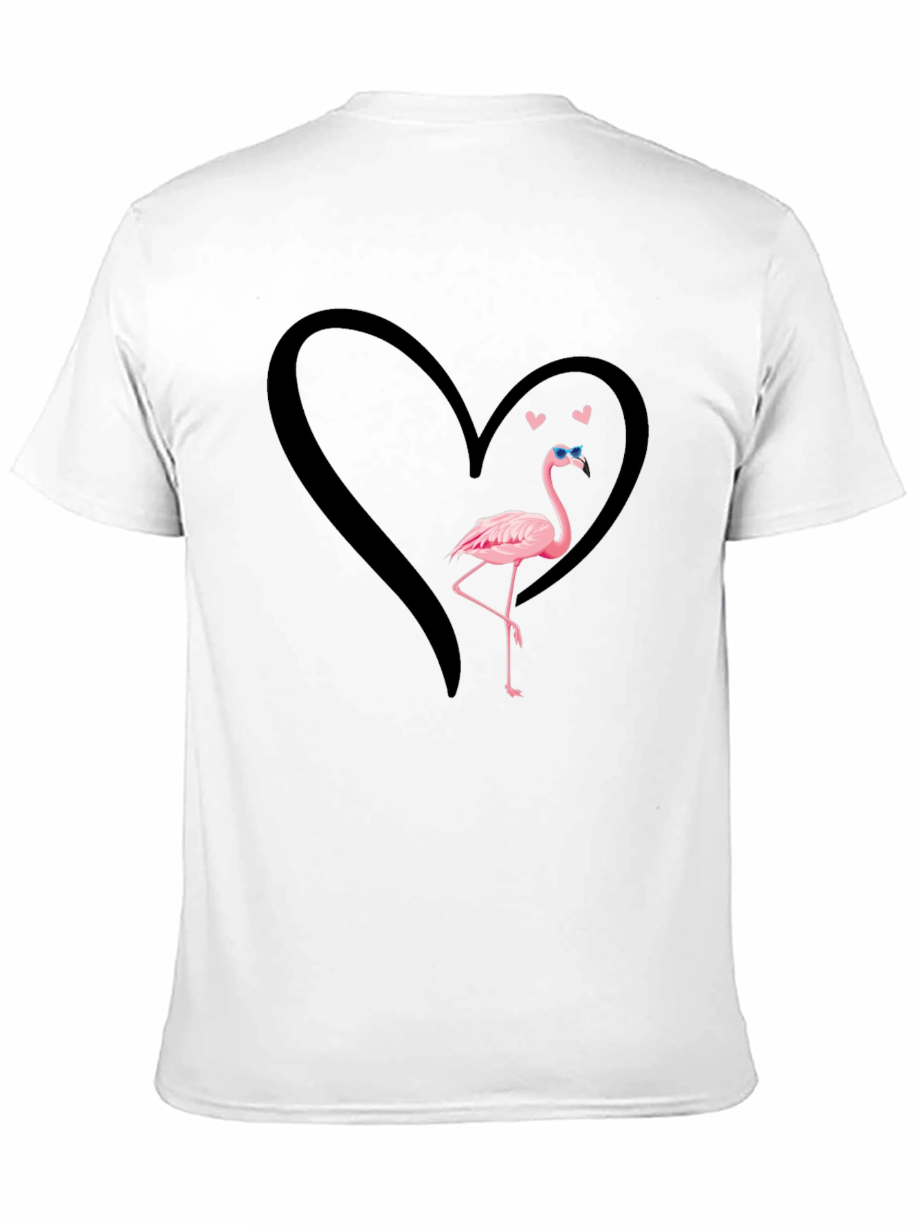 Flamingo Heart T-Shirt - Cool Graphic Tee