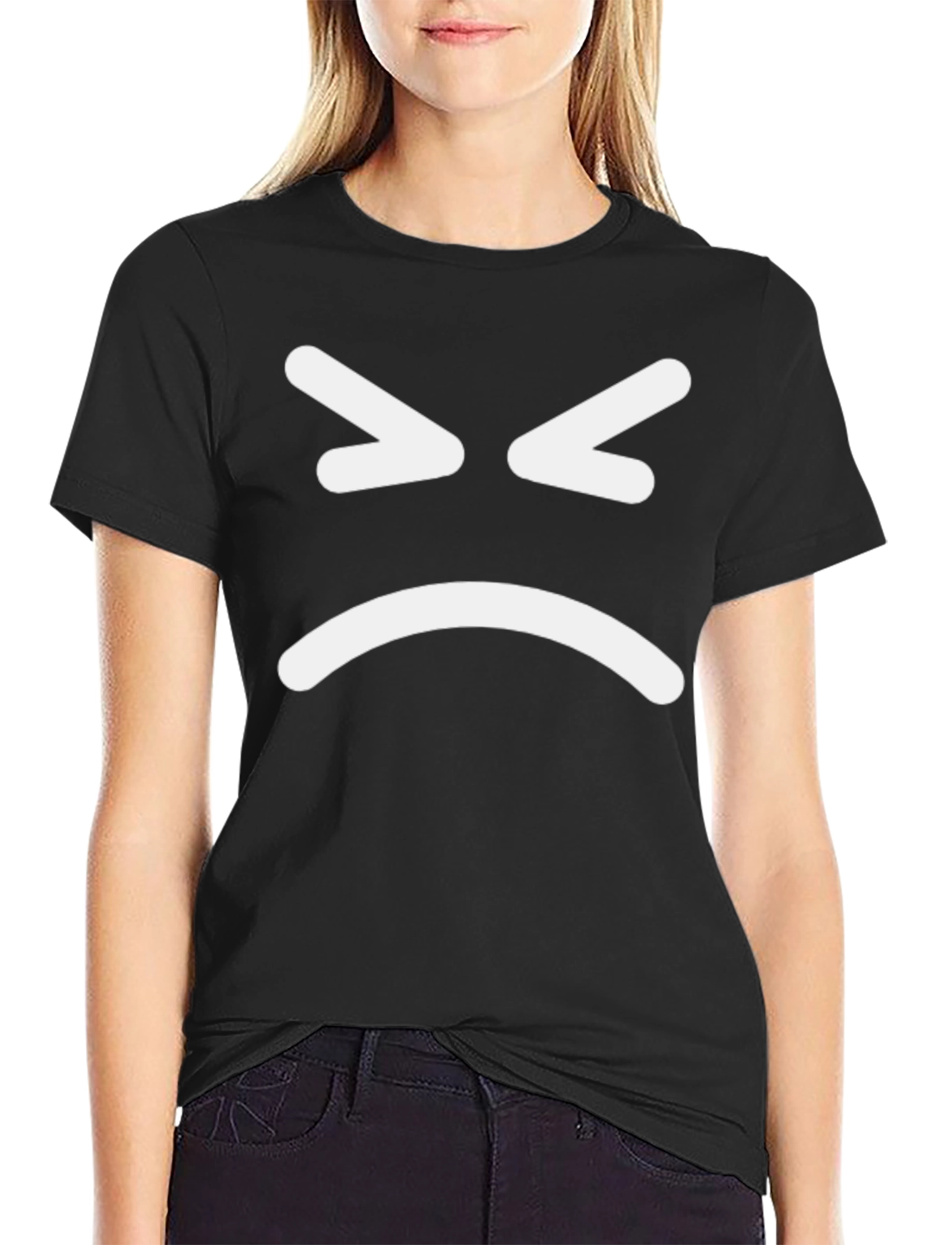 Angry Emoji Black T-Shirt - Express Yourself!