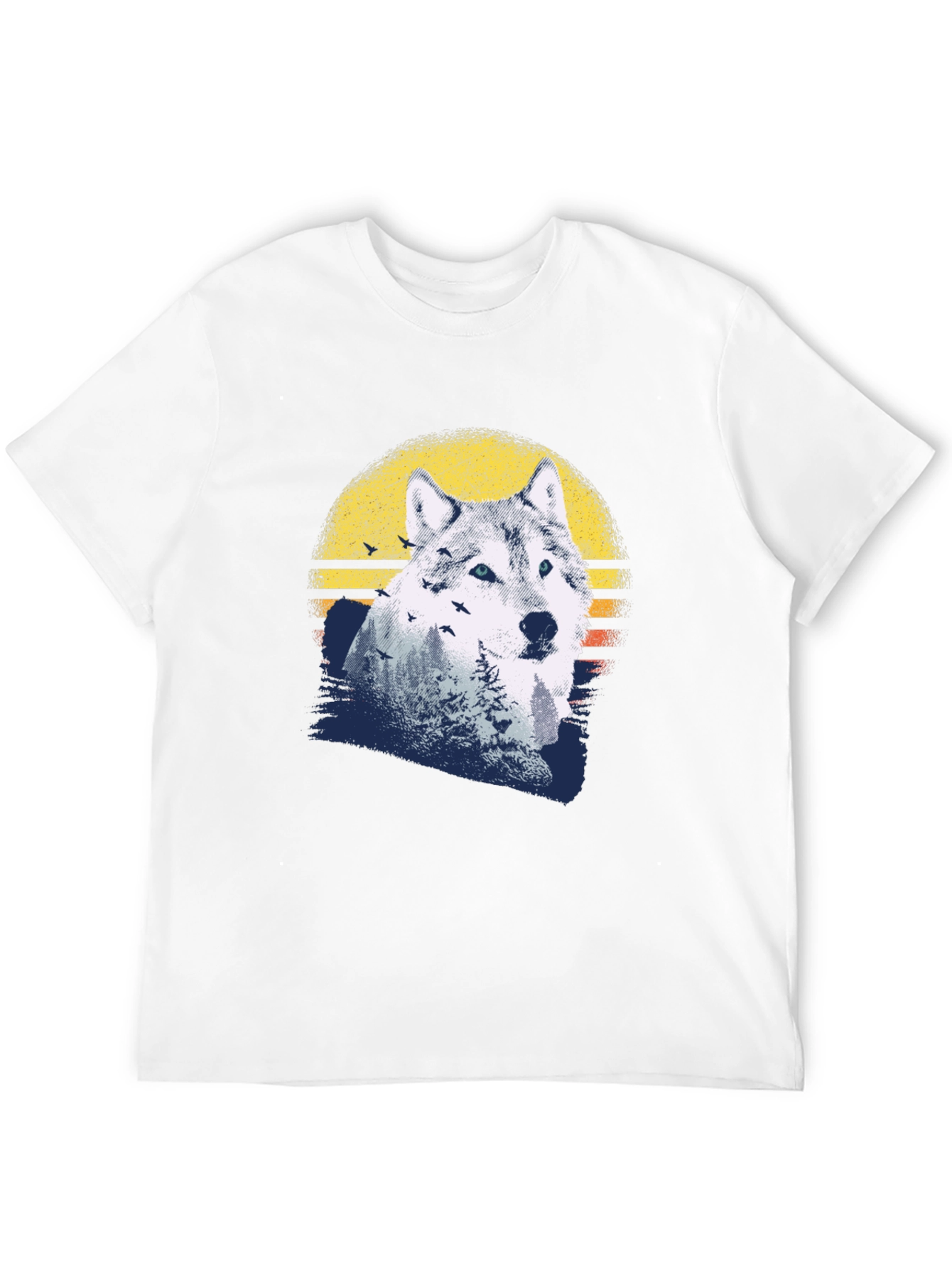 Wolf Sunset Graphic Tee - Mens Black T-Shirt