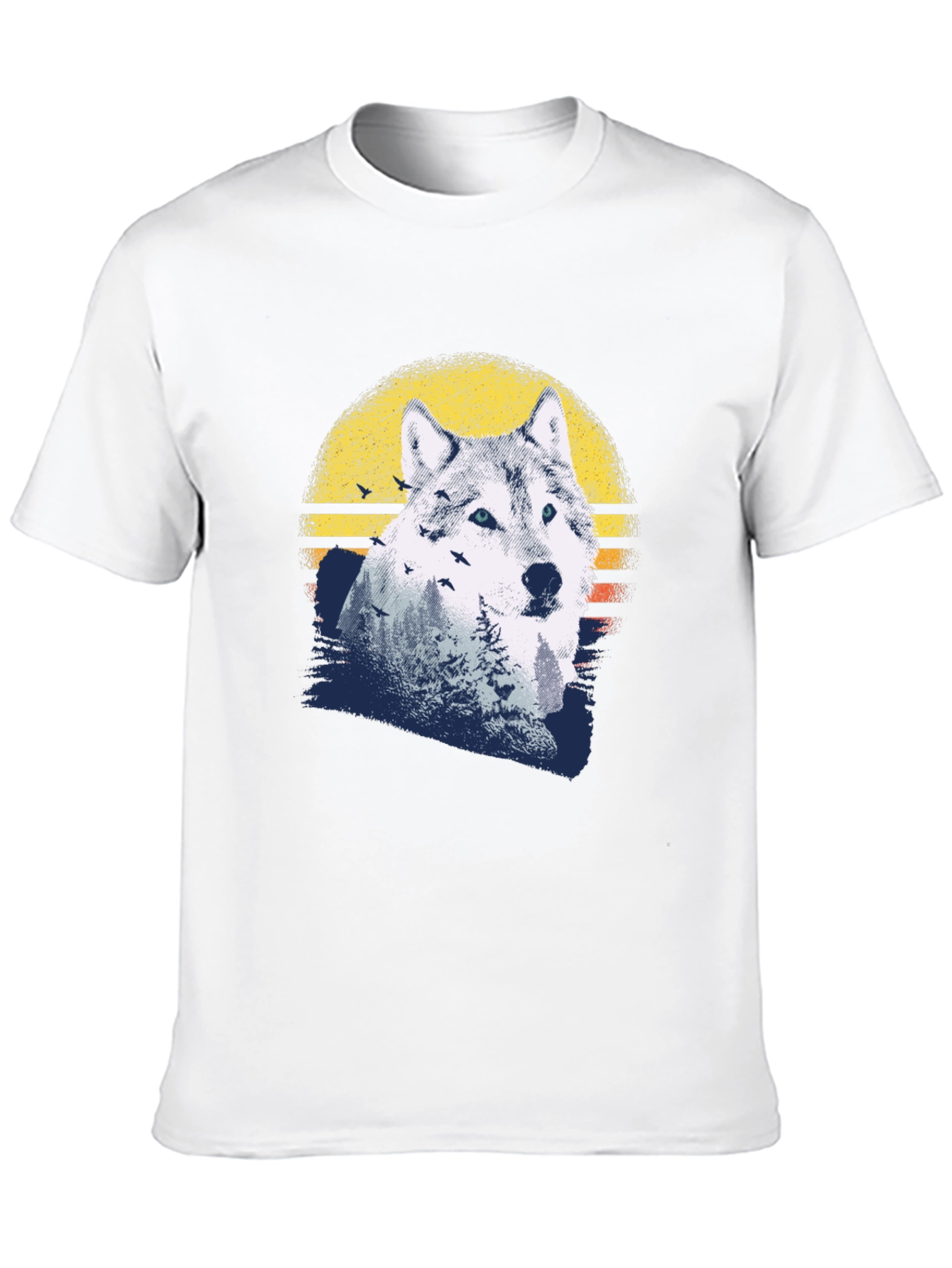 Wolf Sunset Graphic Tee - Mens Black T-Shirt