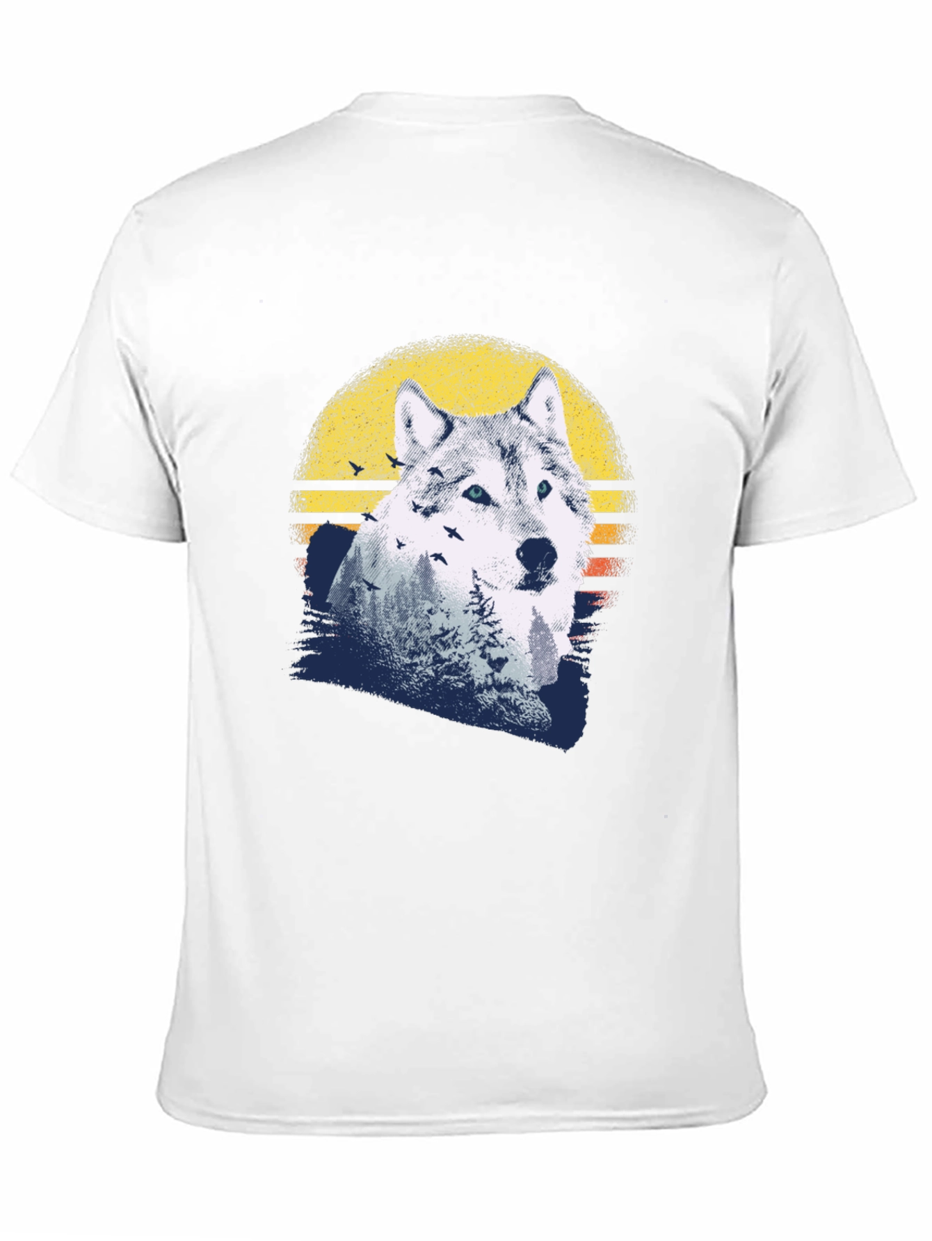 Wolf Sunset Graphic Tee - Mens Black T-Shirt