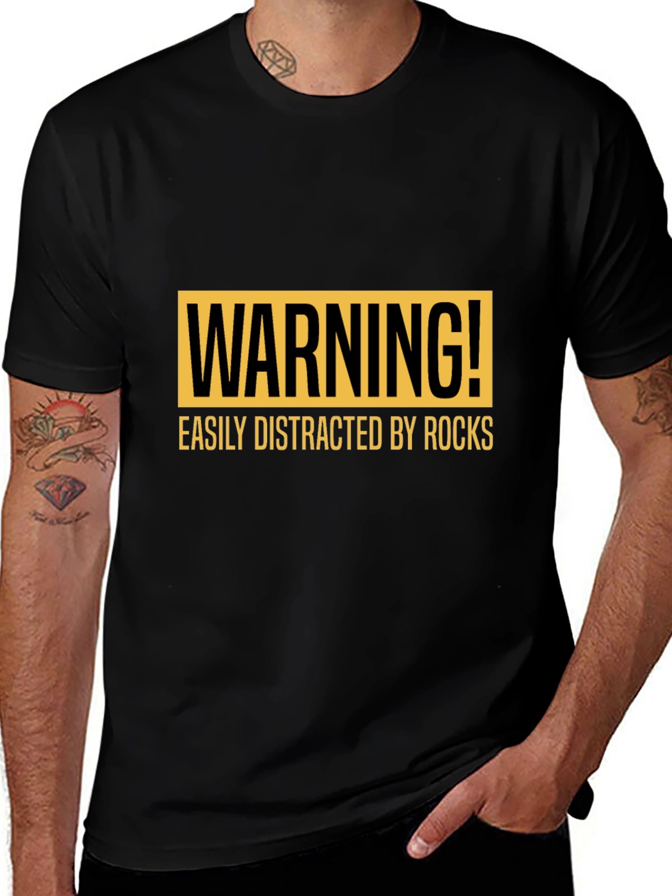 Warning Easily Distracted by Rocks T-Shirt