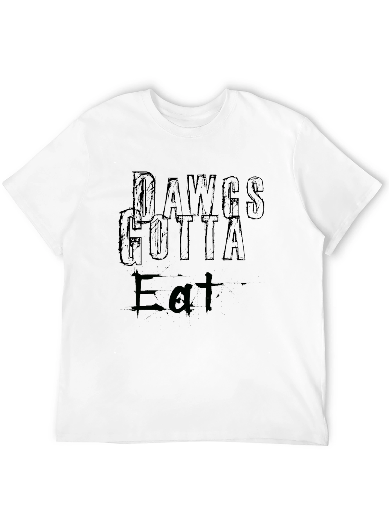 Dawgs Gotta Eat Graphic Tee - Black Cotton T-Shirt