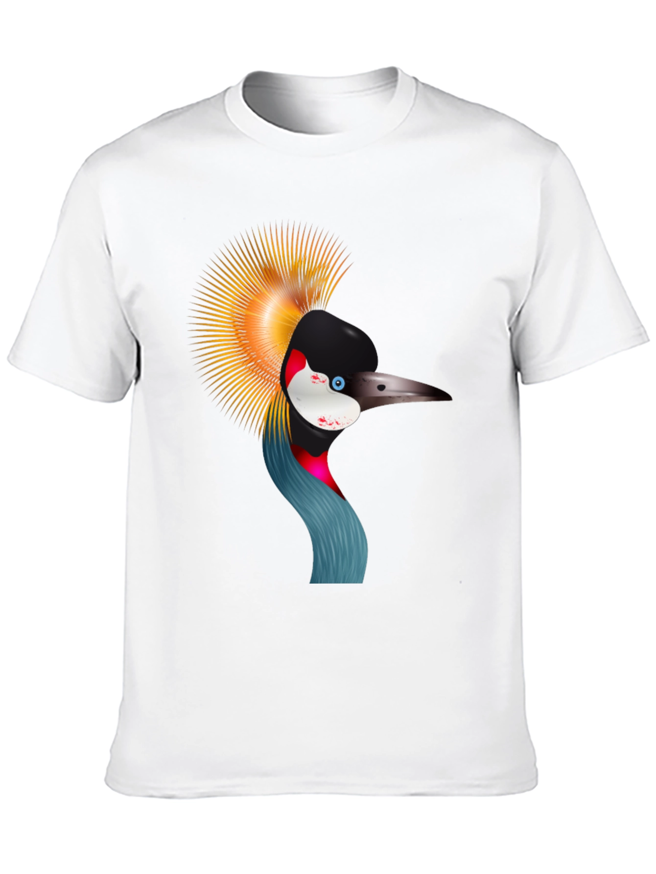 Crowned Crane Graphic Tee - Black Cotton Shirt