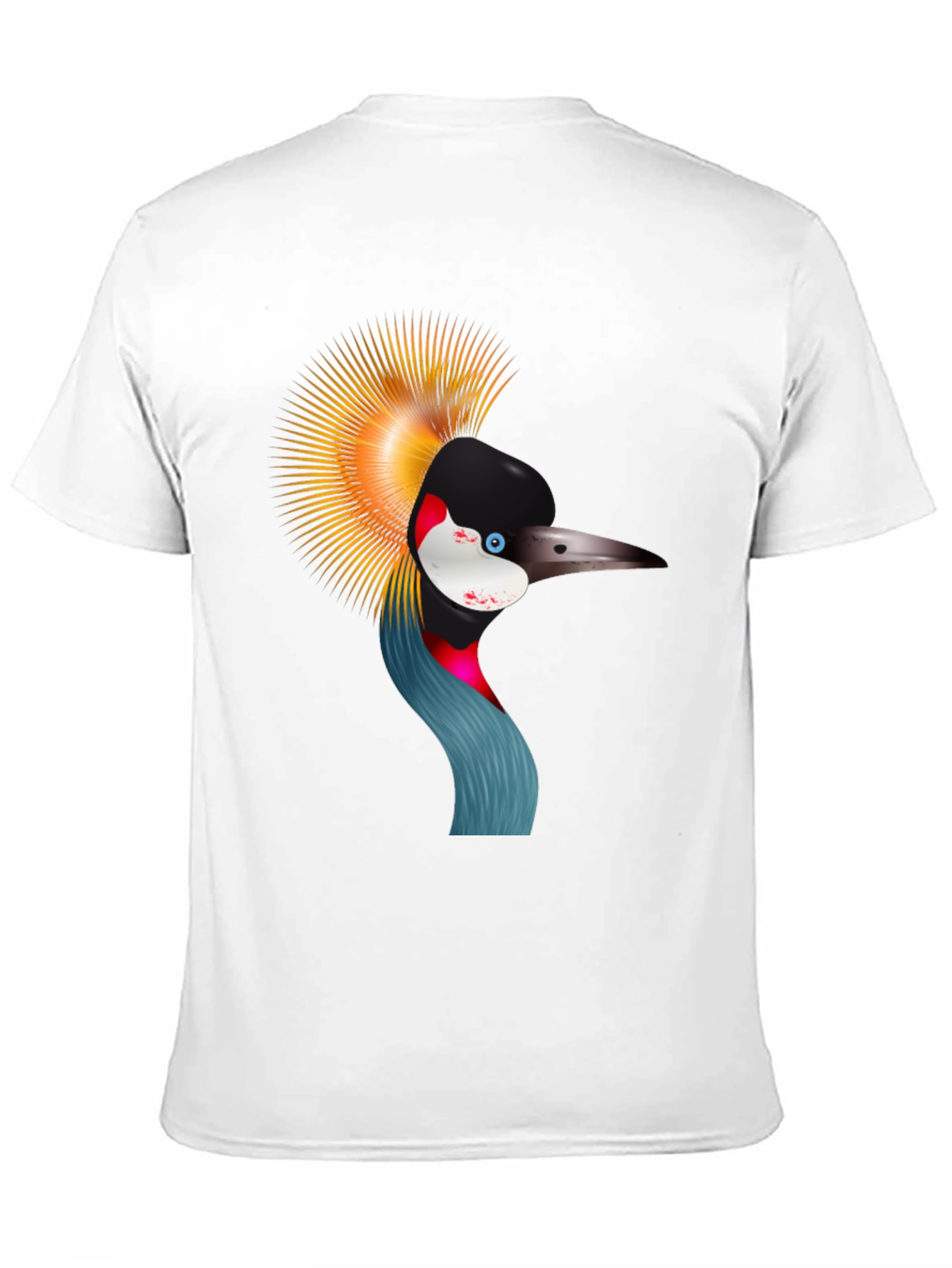 Crowned Crane Graphic Tee - Black Cotton Shirt