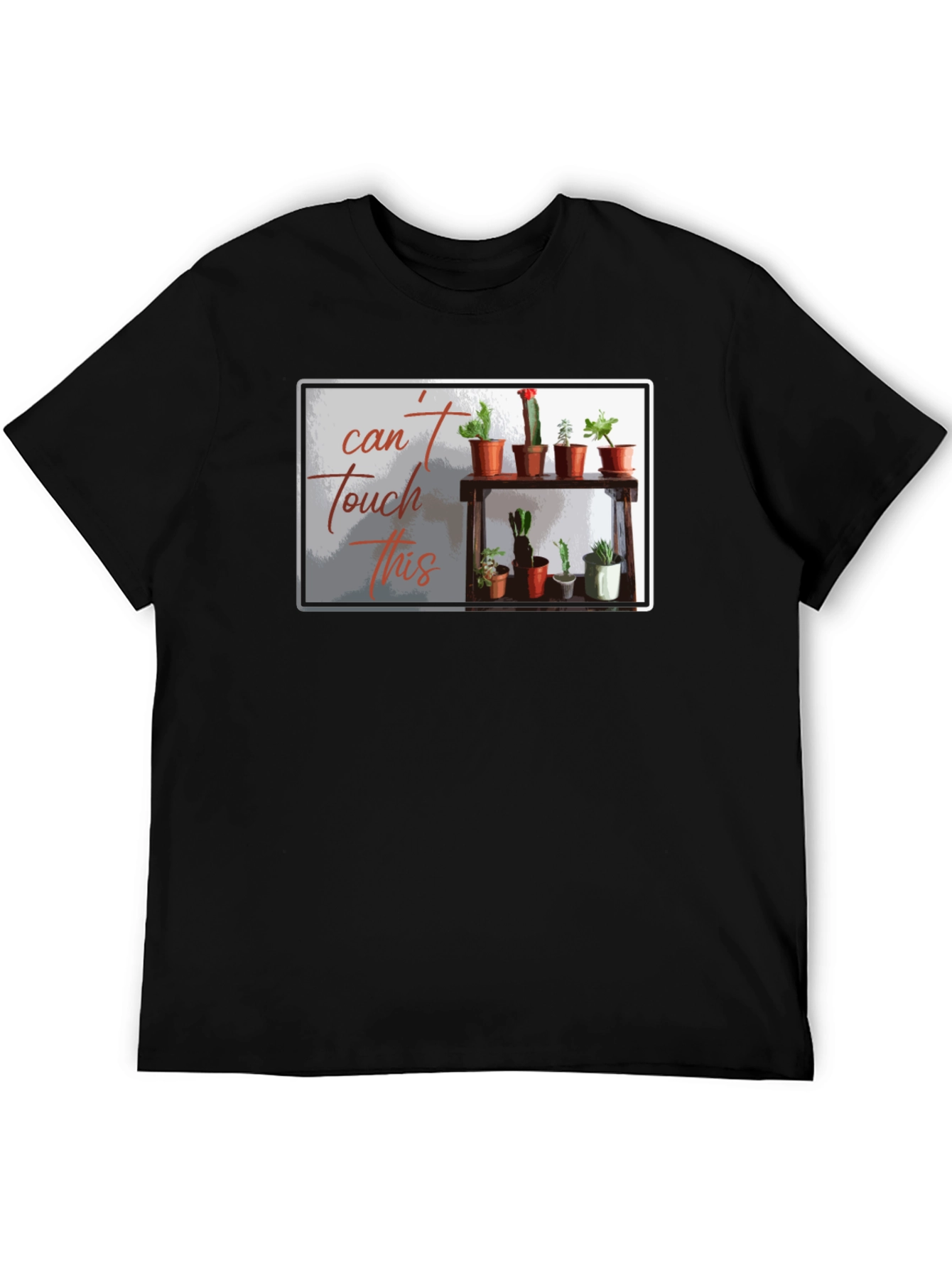 Cant Touch This Cactus T-Shirt - Black