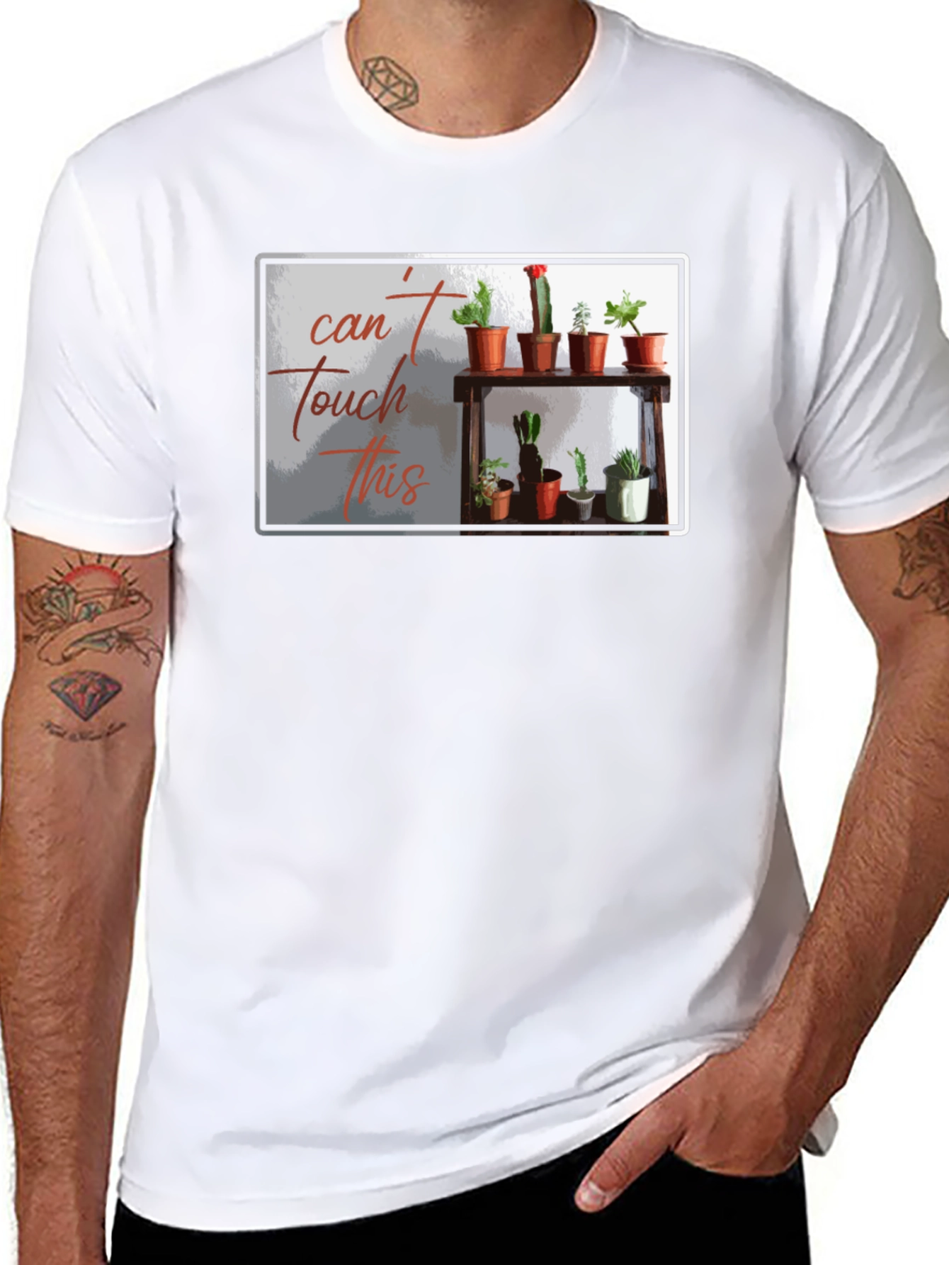 Cant Touch This Cactus T-Shirt - Black