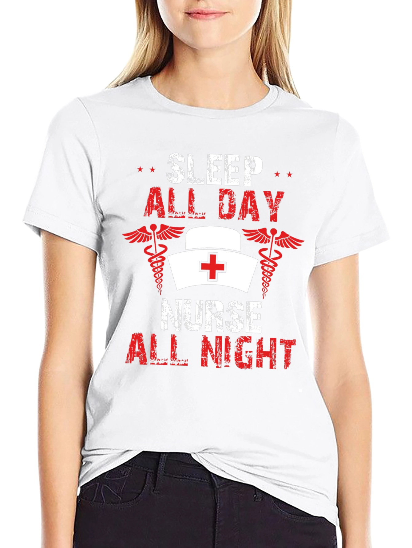 Sleep All Day Nurse All Night Graphic Tee