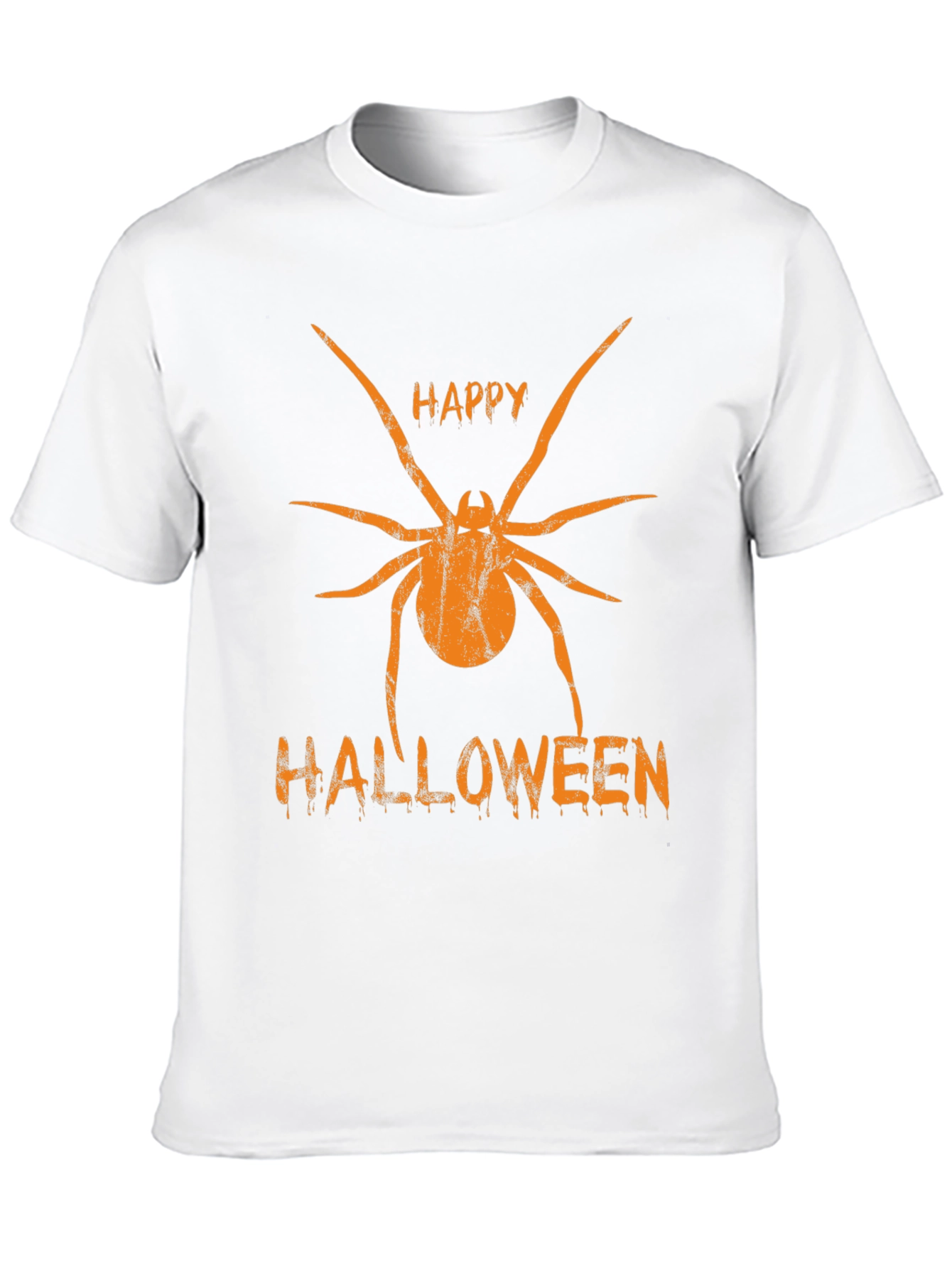 Happy Halloween Spider Graphic Tee - Black